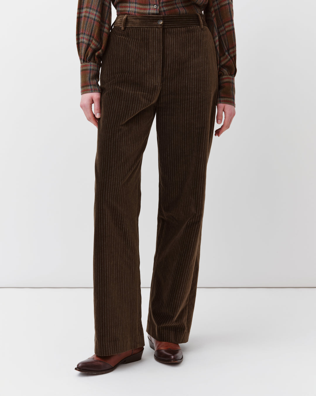 Diega Pimao pantalon marron à rayures