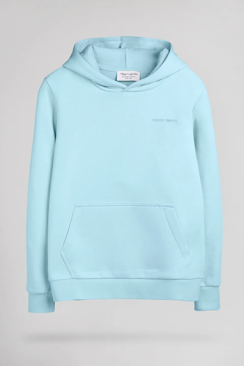 Teddy Smith S-Nark Hoody JR sweat capuche bleu lagon