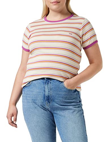 Lee Stripe Tee t-shirt femme rayures thé doré