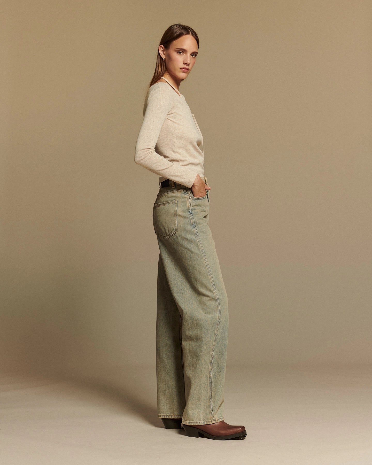 Labdip Ross jean droit large acid blue coton