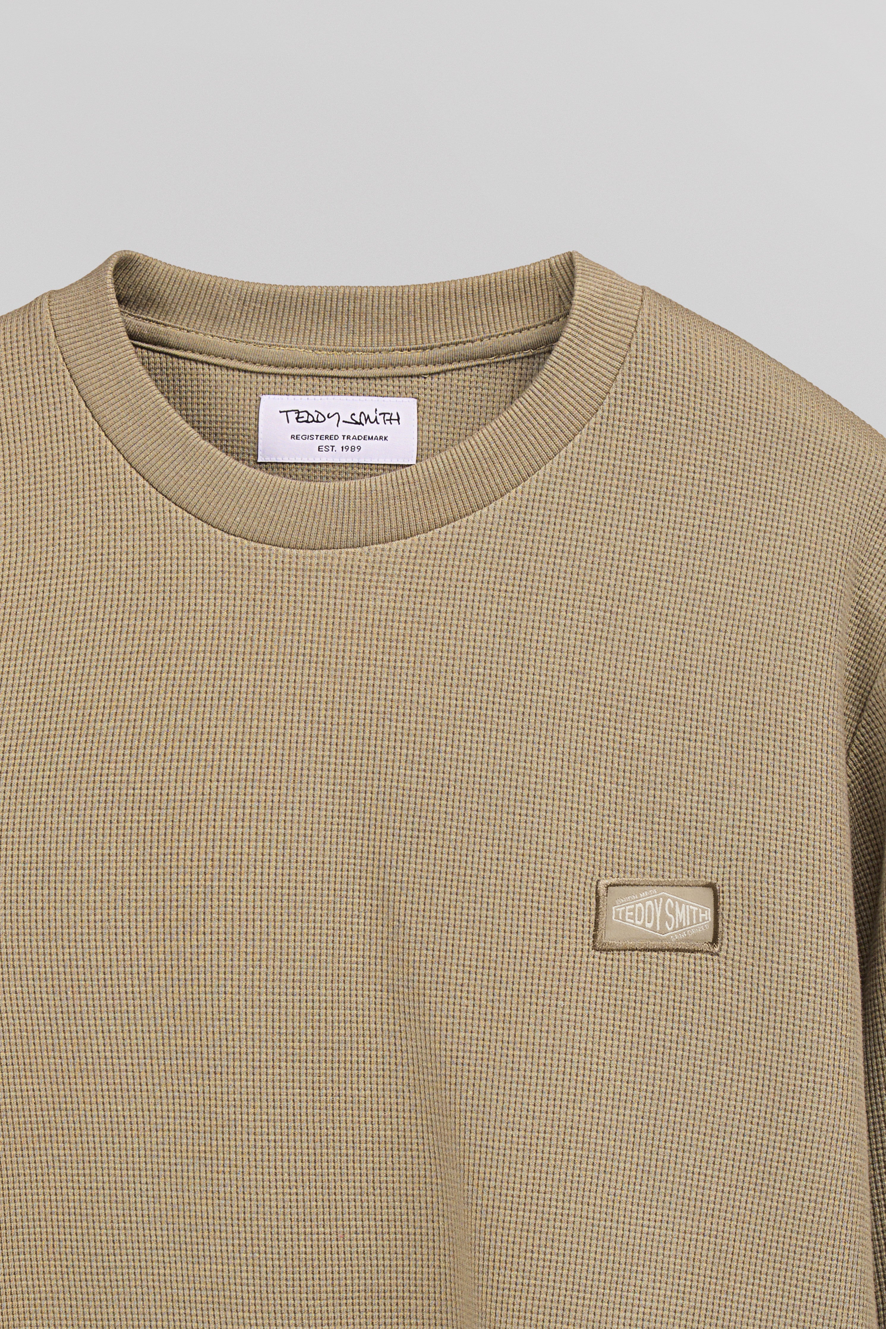 Teddy Smith T-Waffle ML t-shirt beige manches longues