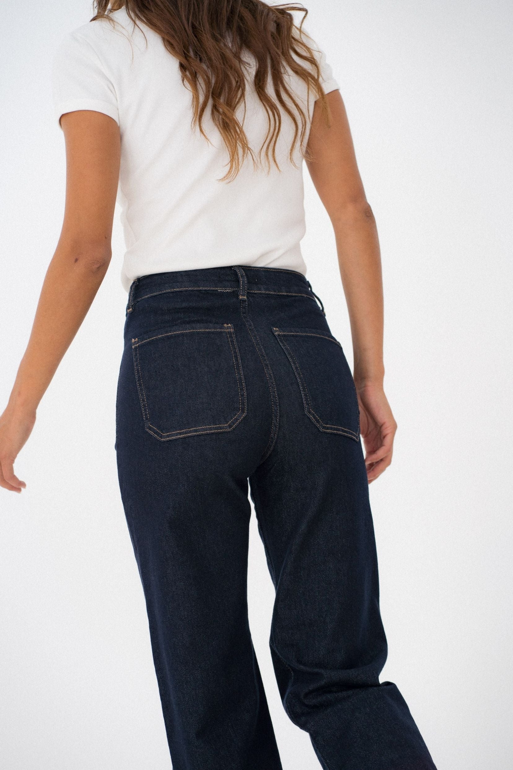 Maison Onado Bruna jean droit brut poches plaquées