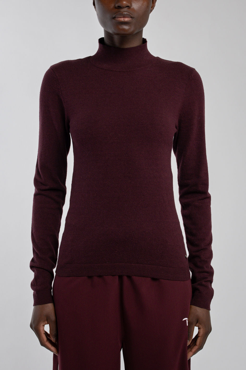 Teddy Smith P-Connie pull col montant bordeaux femme