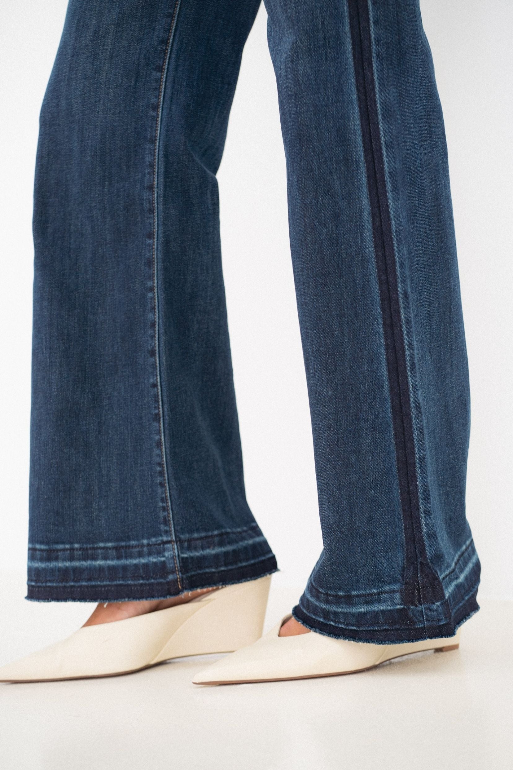 Maison Onado Linnine jean wide bleu surpiqûres