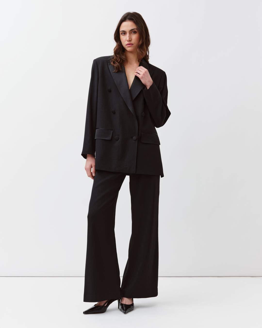 DIEGA VAGO veste smoking noir double boutonnage