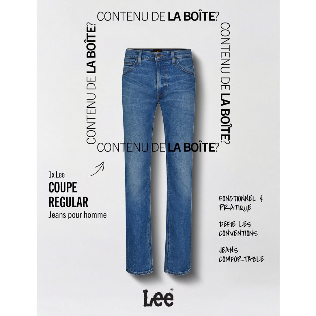 Lee Daren Zip Fly jean indigo vintage coupe droite