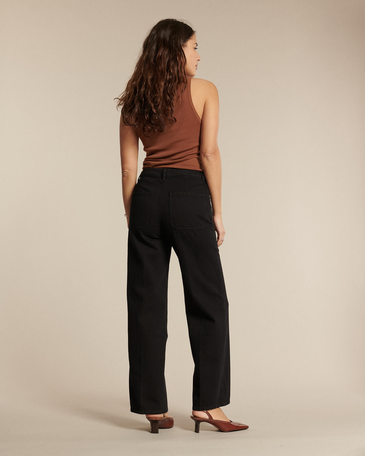 Labdip Swann Black jean large taille haute noir