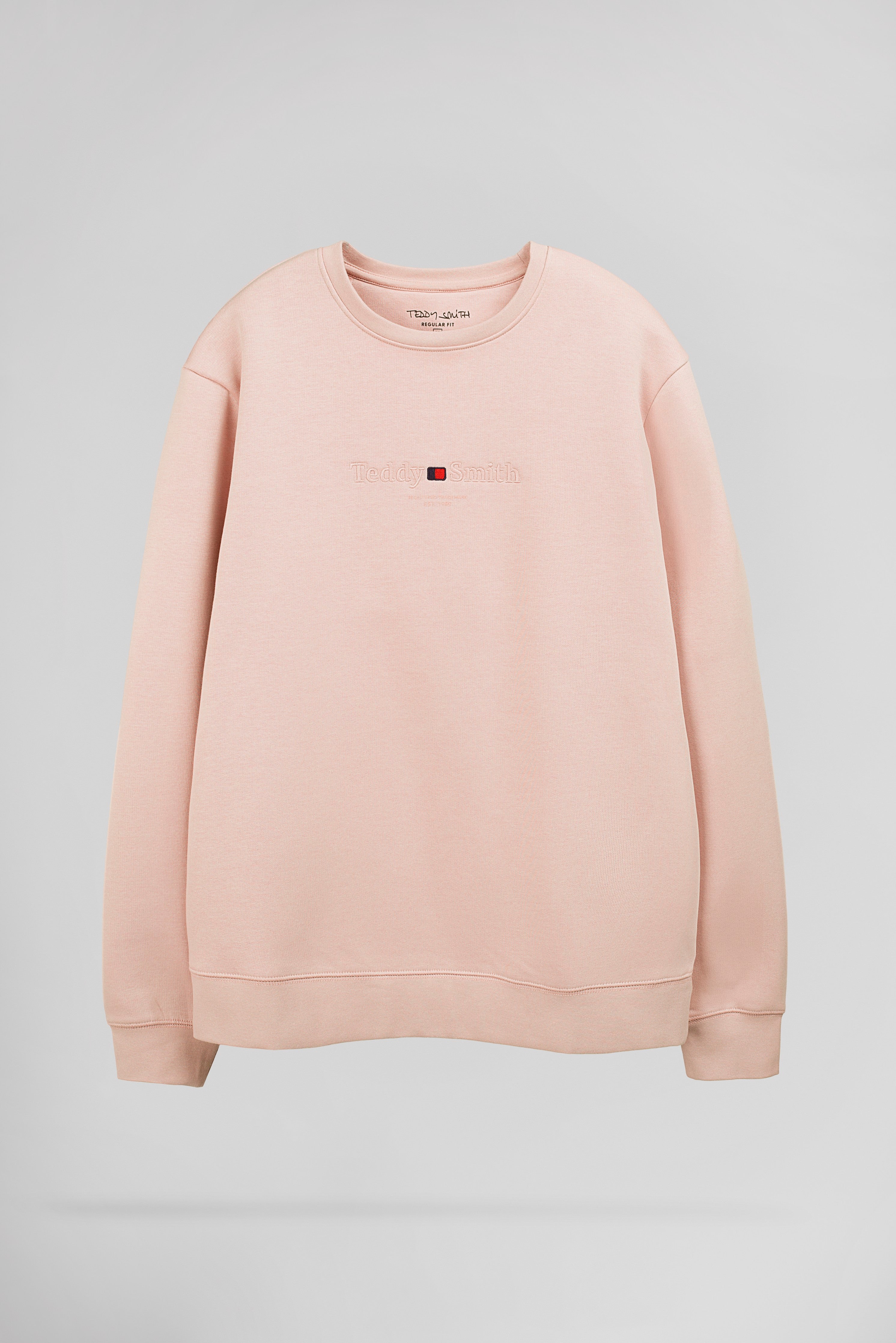 Teddy Smith S-Jim RC sweat rose pastel coton gratté