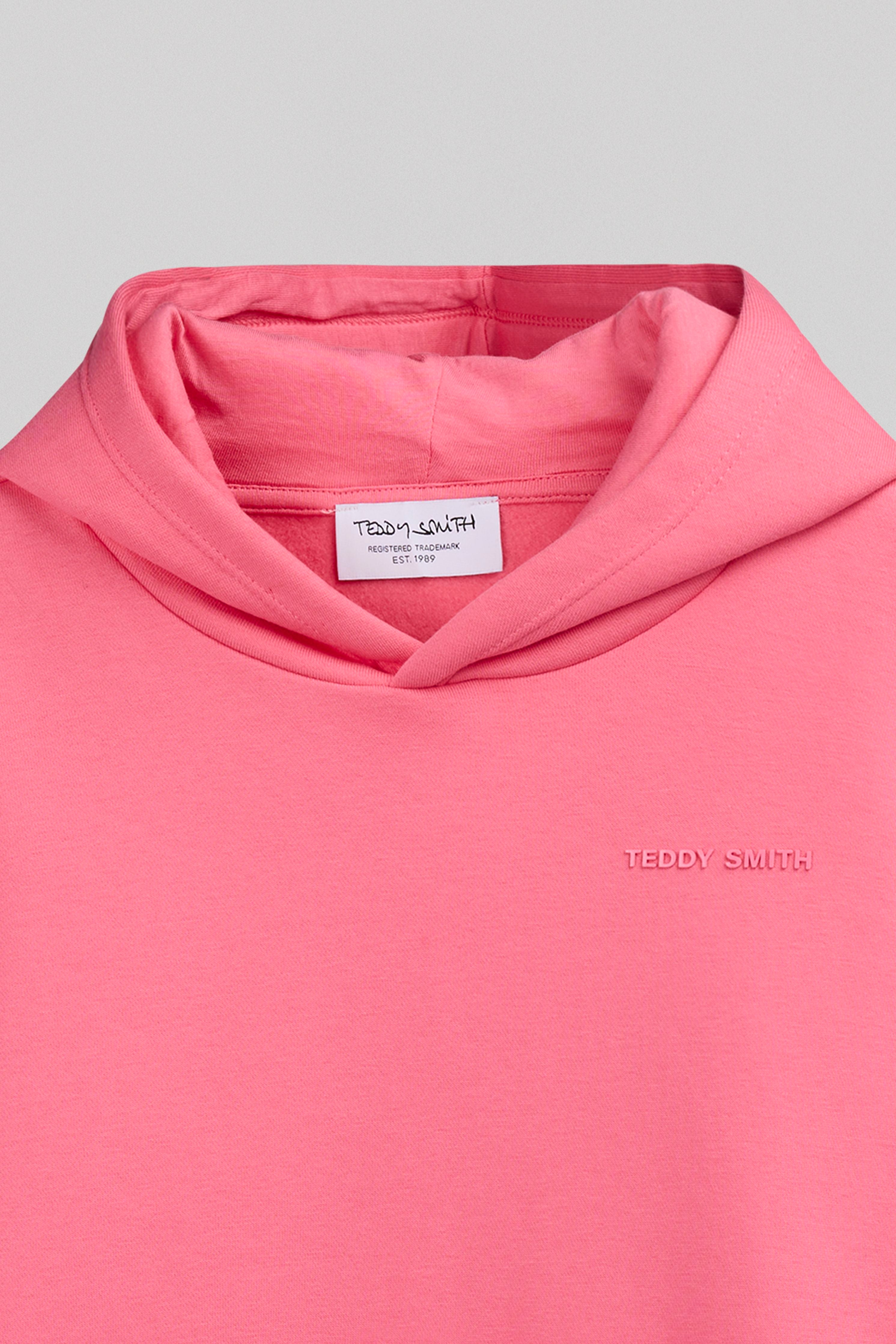 Teddy Smith S-Nark Hoody JR sweat Rose Vif molletonné