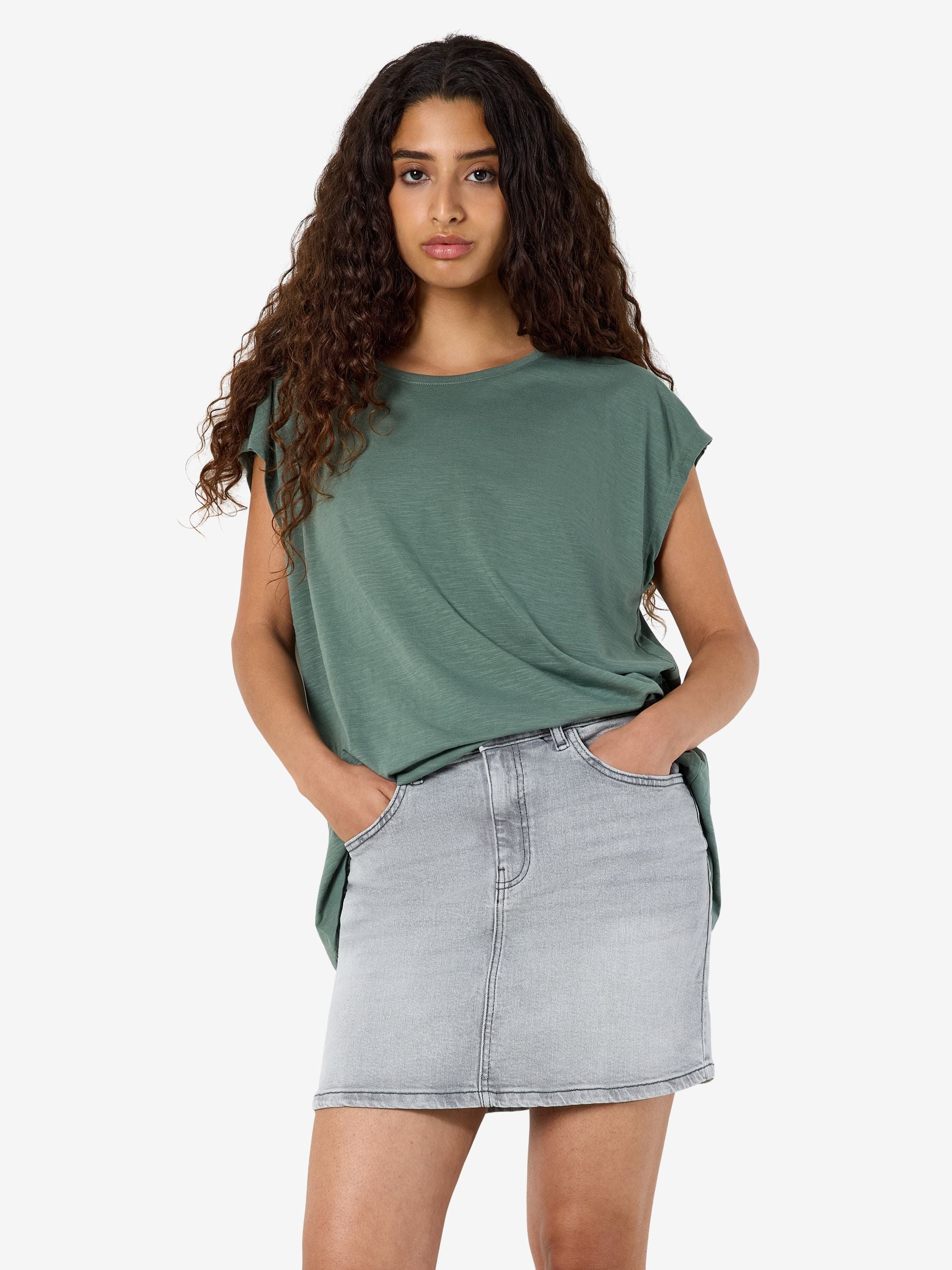Noisy May Mathilde t-shirt oversize coton bio long