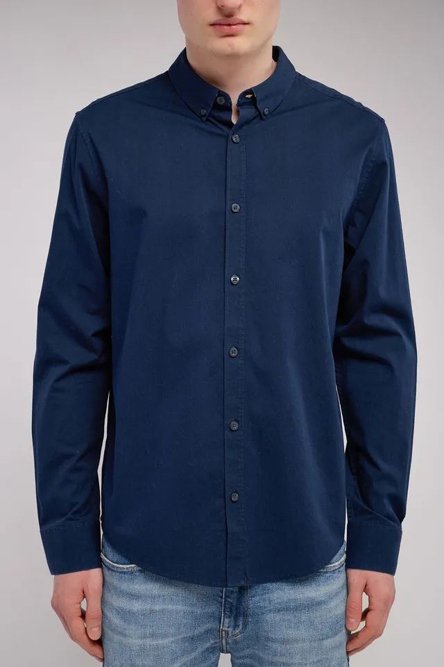 Teddy Smith C-Volt 2 ML chemise twill total navy anti-froissement