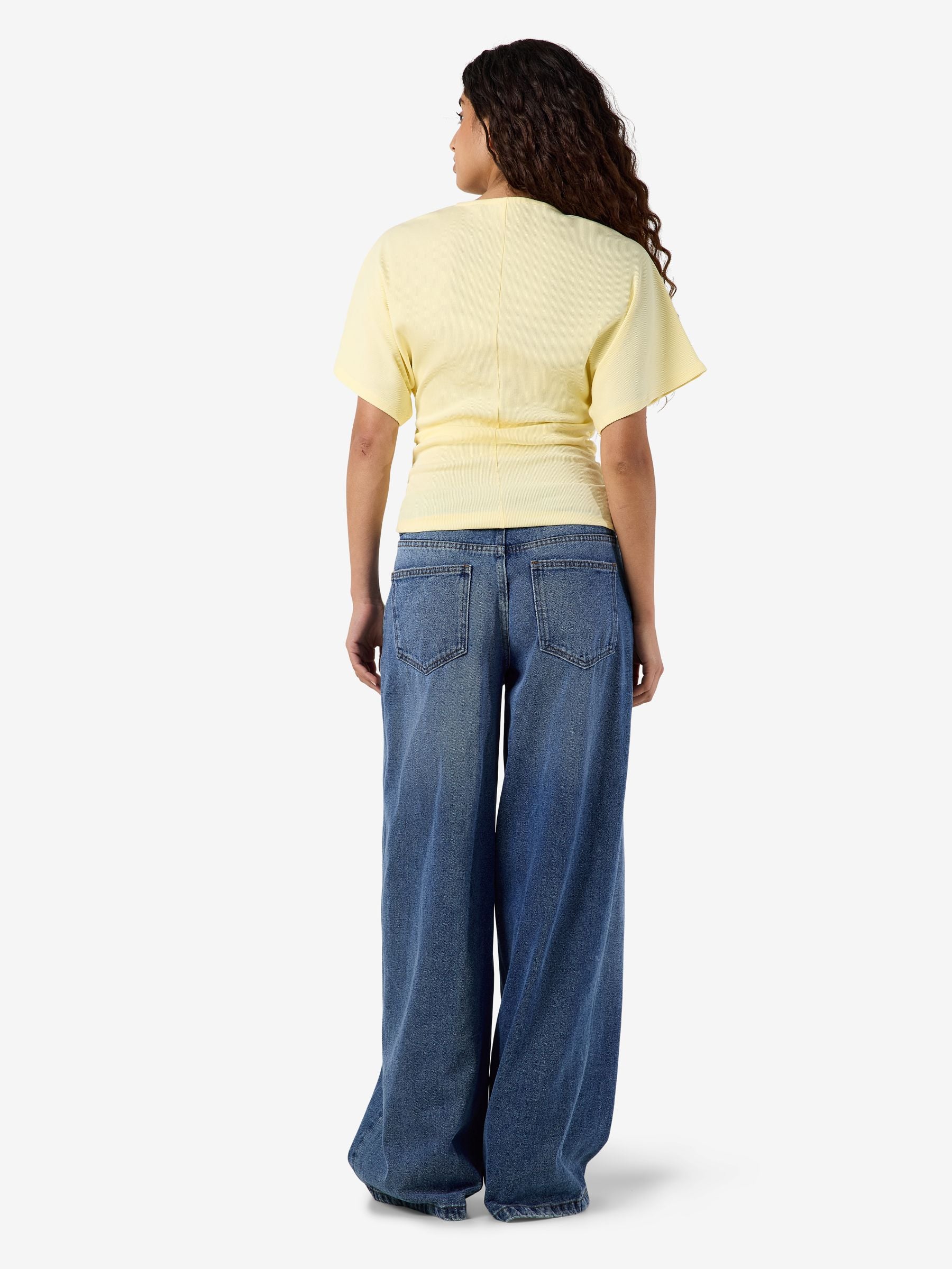 Noisy May Abbi t-shirt coton bio froncé manches courtes