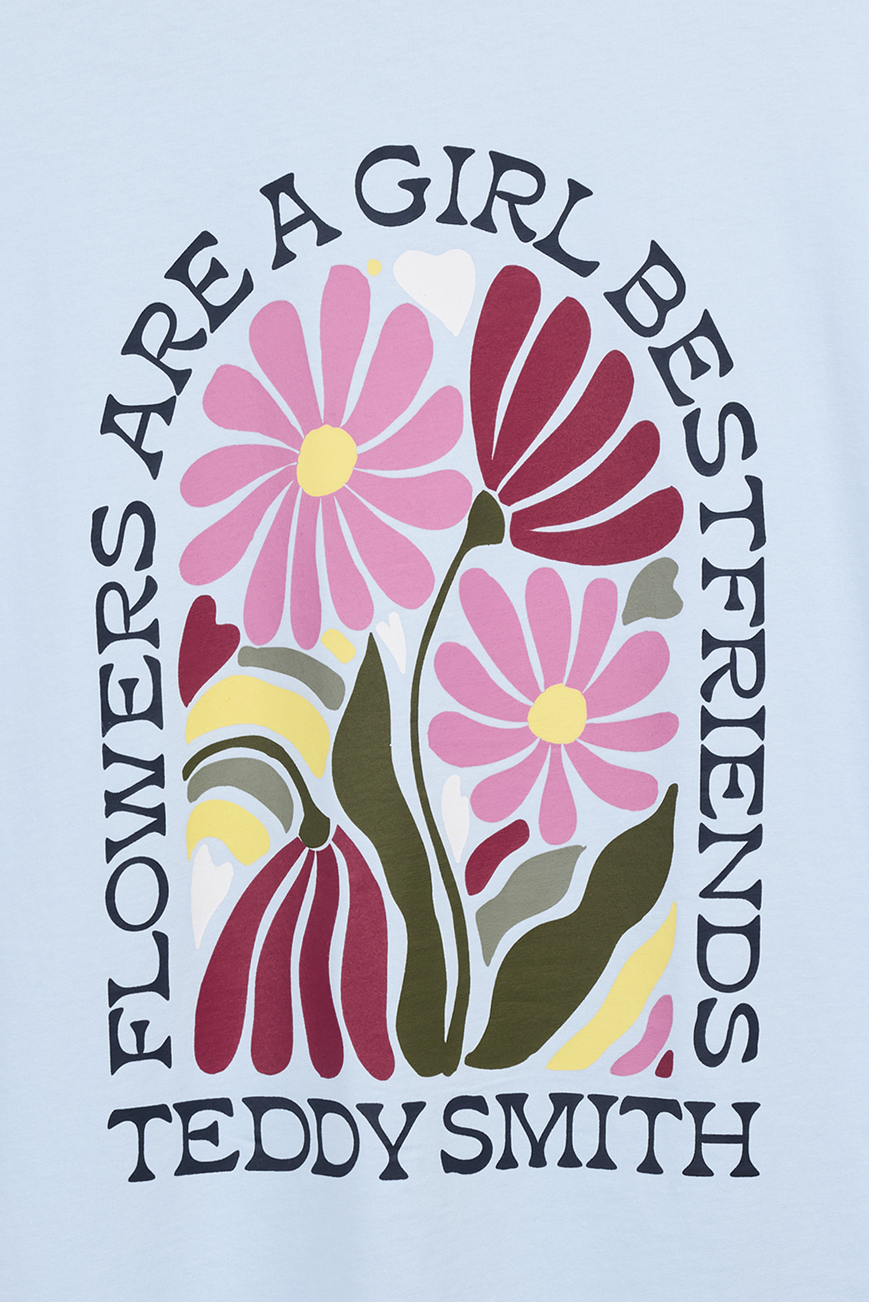 Teddy Smith T-Flowa MC t-shirt bleu clair floral femme ample
