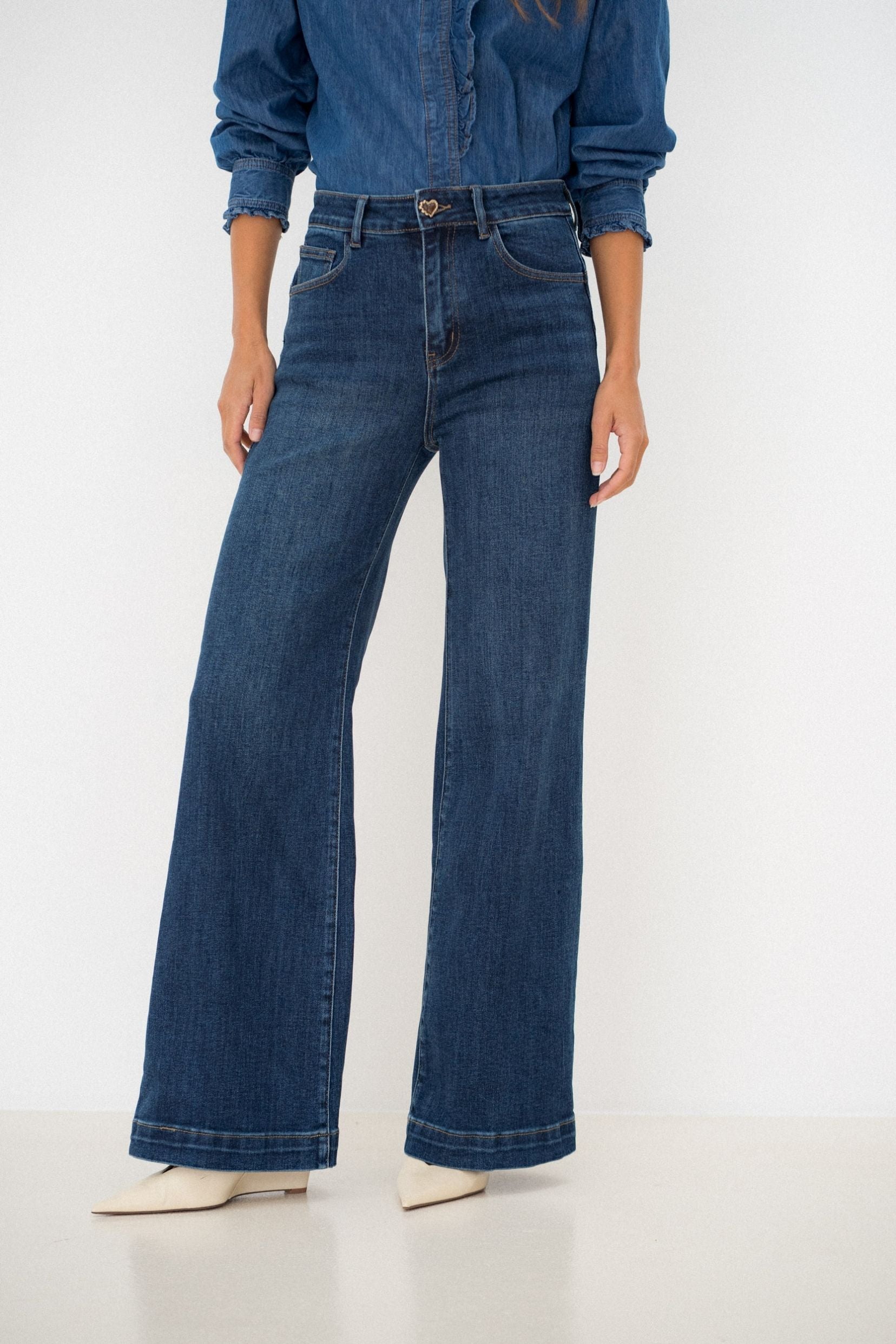 Maison Onado Sirine jean wide délavé push-up