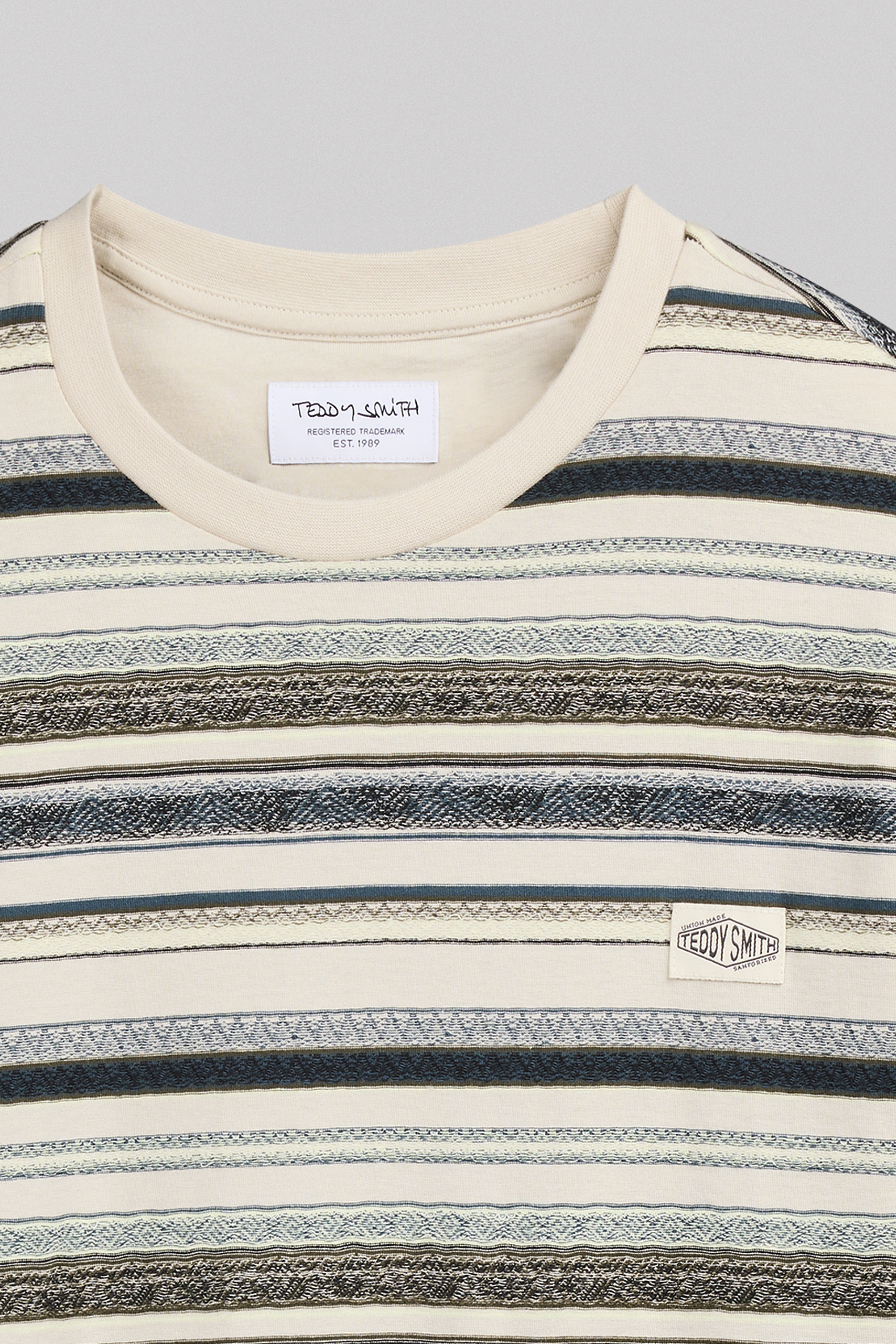 Teddy Smith T-Mateo MC T-shirt rayé crème