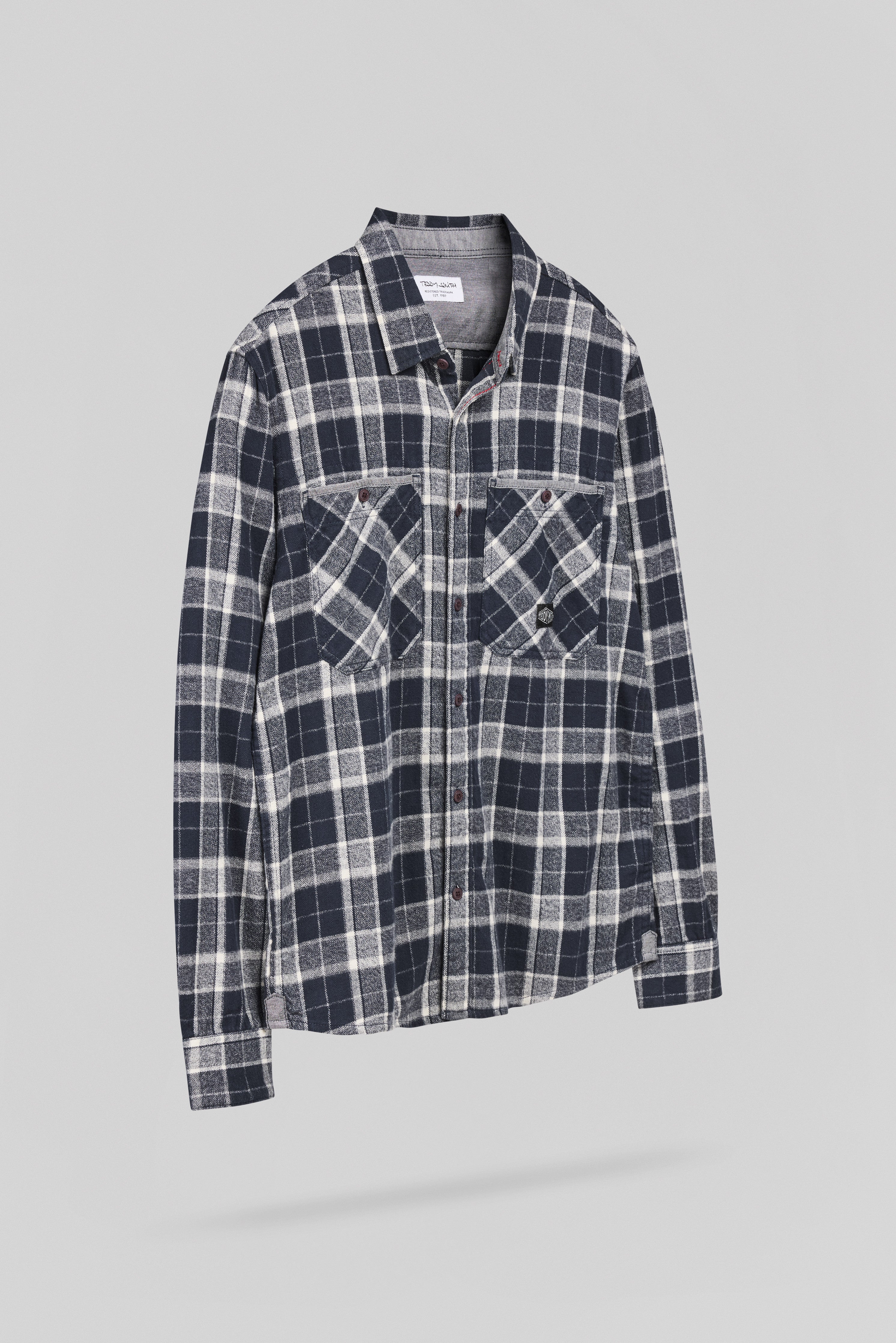 Teddy Smith Trent ML Dark Navy chemise à carreaux homme