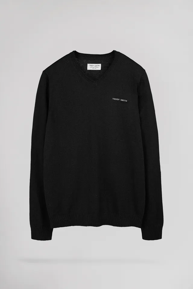 Teddy Smith Pulser 4 pull col V noir coton