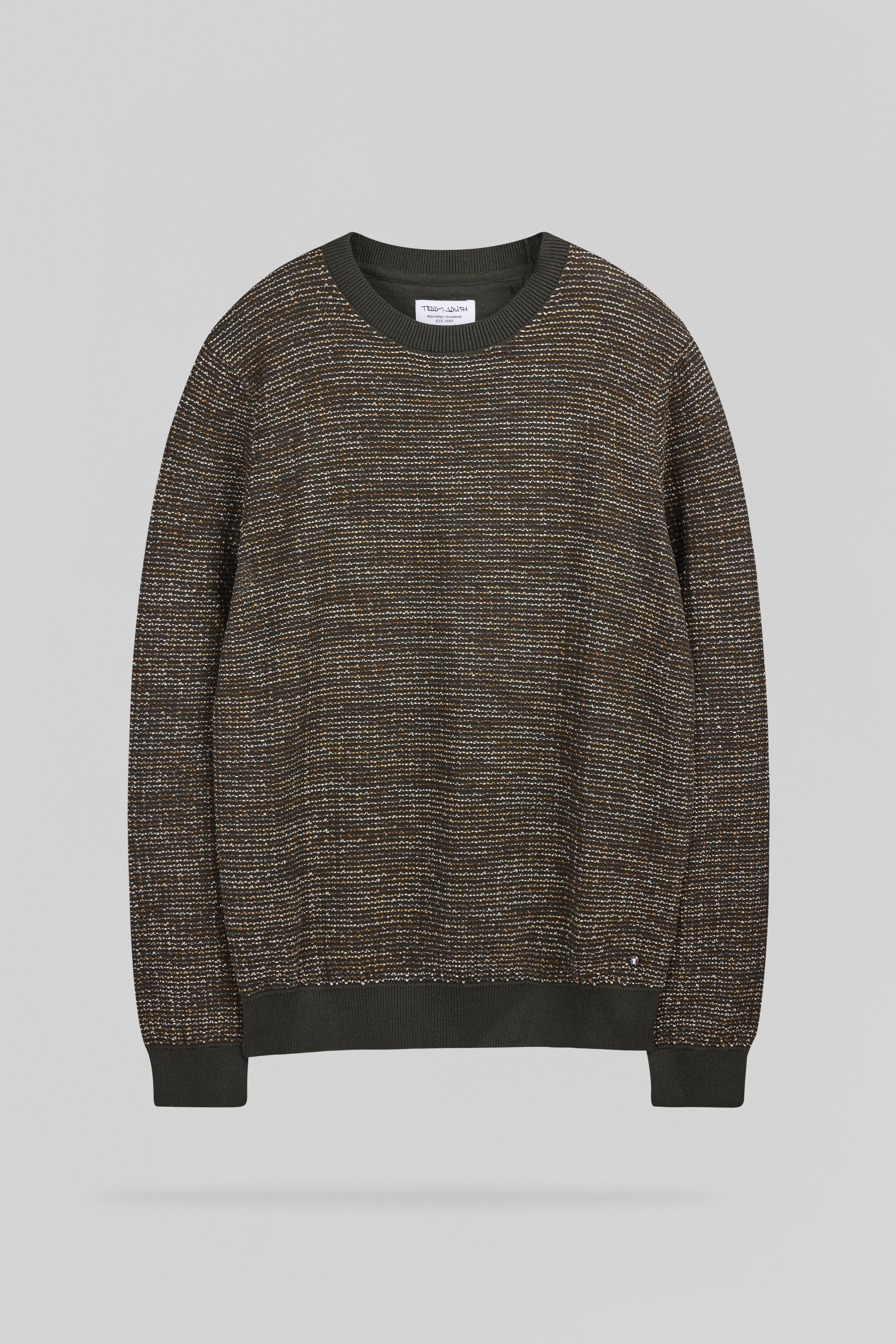 Teddy Smith P-Milan 2 pull kaki col rond homme
