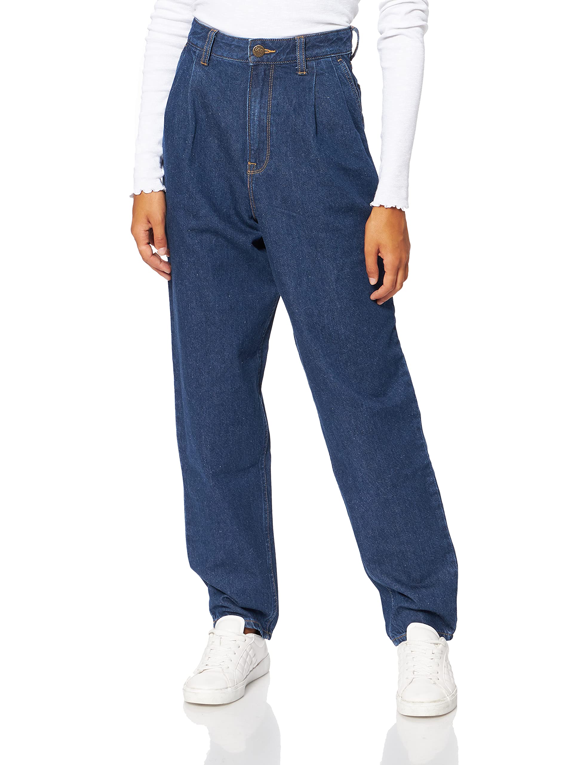 Lee Stella Taper jean boyfriend stone tapered plis