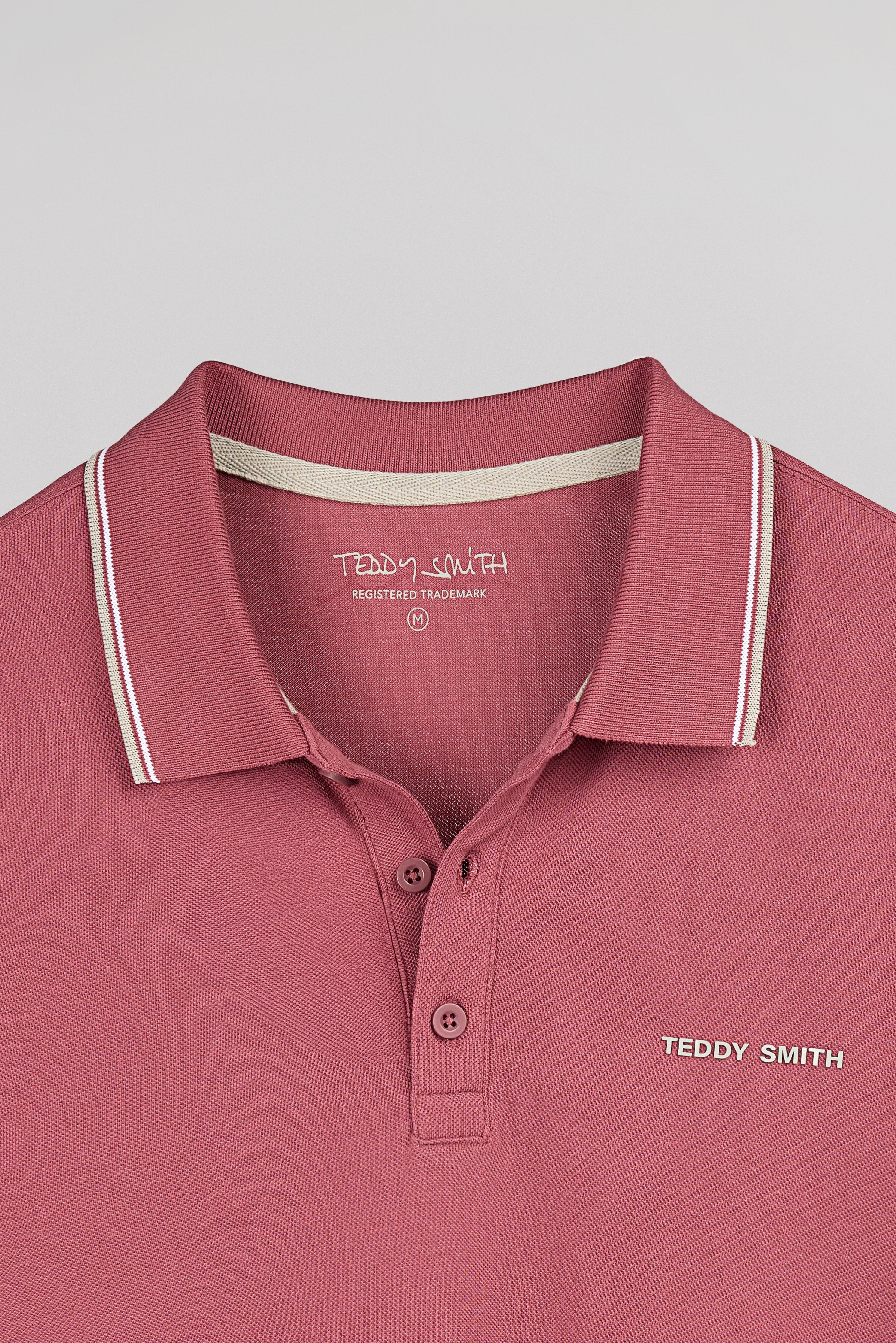 Teddy Smith Pasian 2 MC polo piqué Framboise Foncé