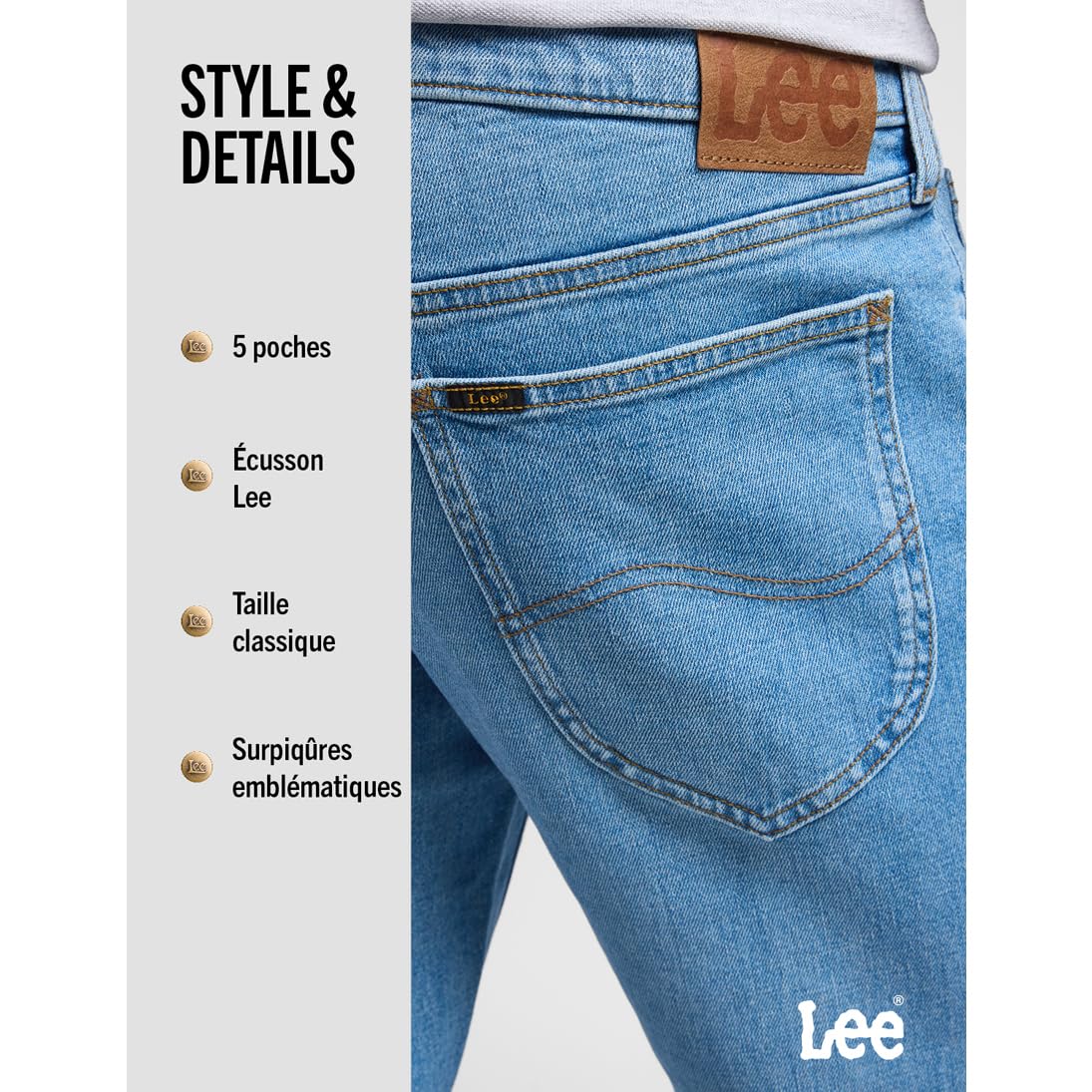 Lee Daren Zip Fly jean homme droit powder