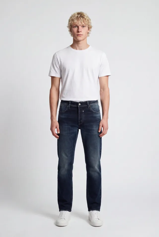 Teddy Smith Reg L32 jean droit deep blue homme coton
