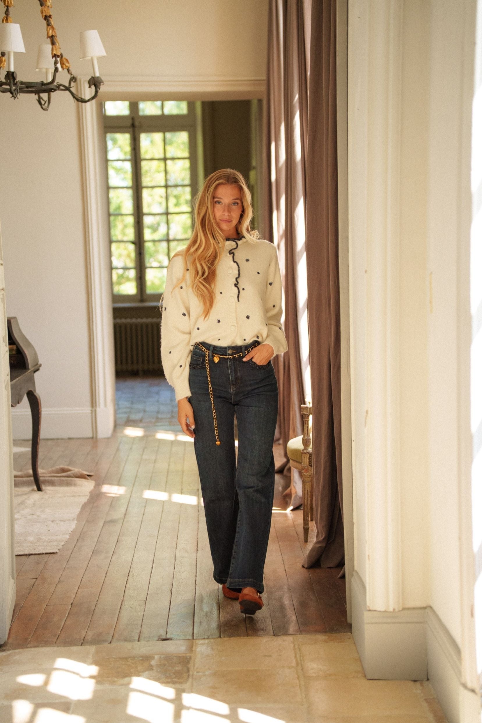 Maison Onado Noé jean bleu délavé taille haute