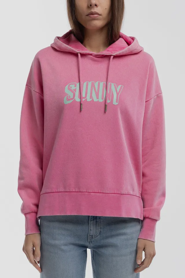 Teddy Smith S-Paillette sweat capuche Bubble Pink femme molleton