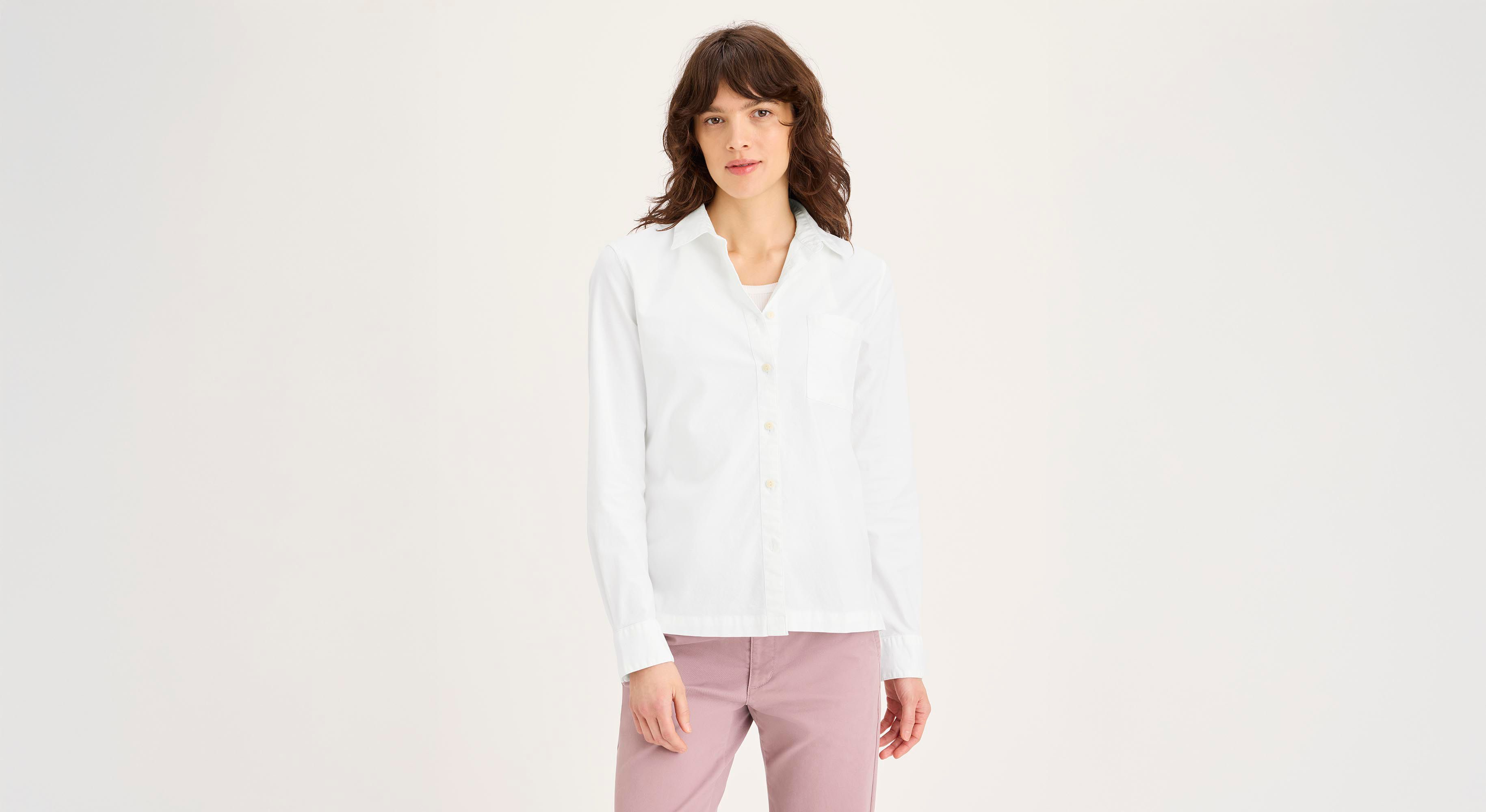 Dockers chemise femme 1 poche regular blanc coton