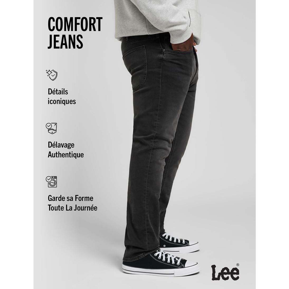 Lee Daren Zip Fly jean homme Asphalt Rocker coupe droite