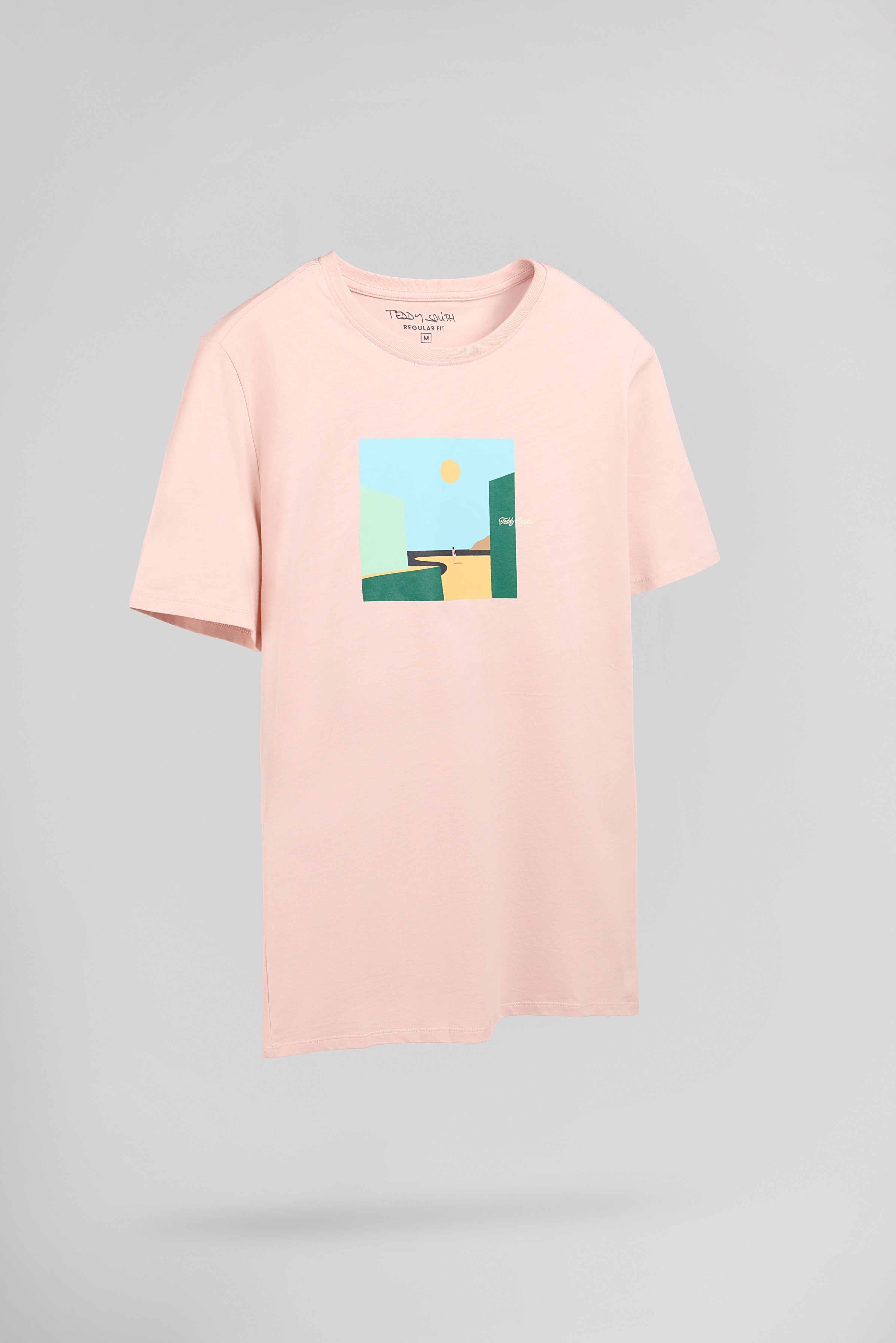 Teddy Smith T-Minimalist MC t-shirt rose pastel col rond