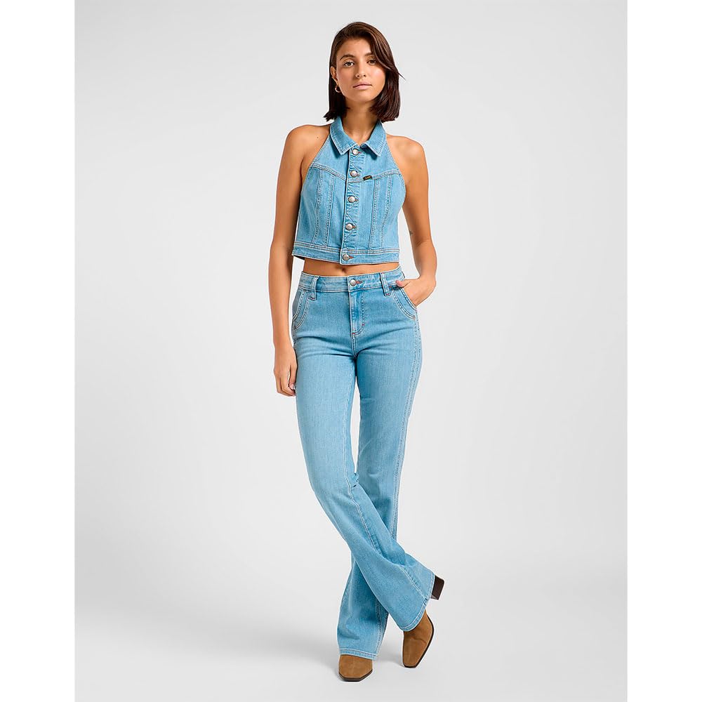 Lee Double Seamed Halter top femme bleu clair