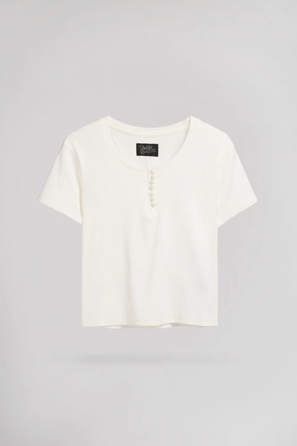 Teddy Smith T-Lol MC Middle White t-shirt femme blanc ajuste