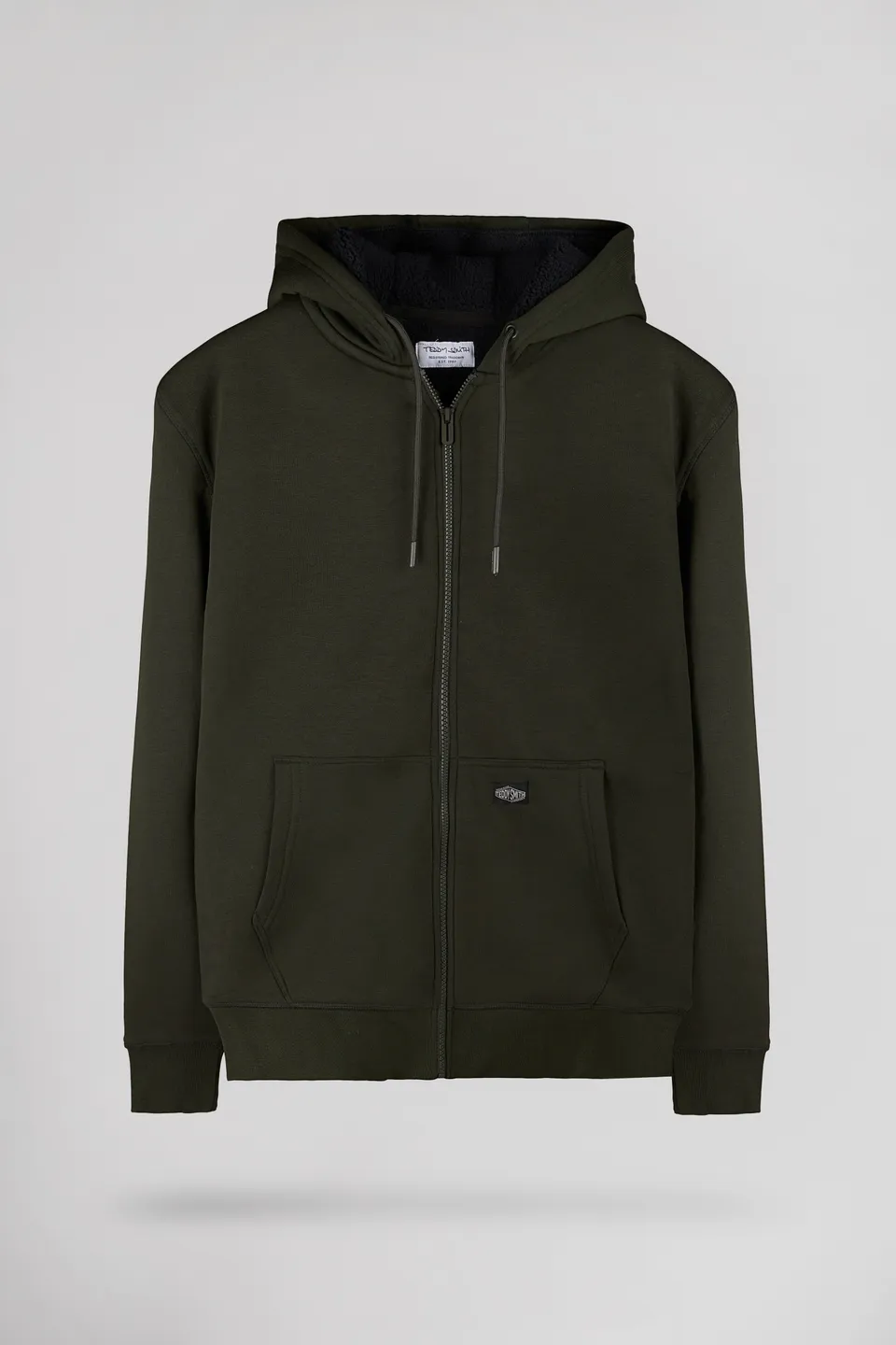 Teddy Smith G-Ony Hoody Zip gilet kaki sherpa homme