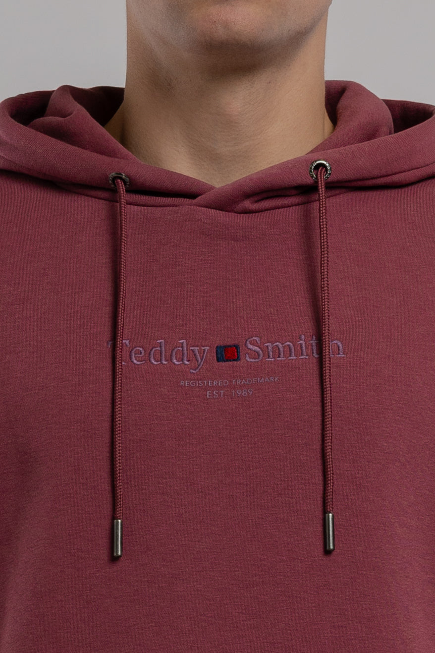 Teddy Smith S-Jim Hoody sweat capuche framboise molleton