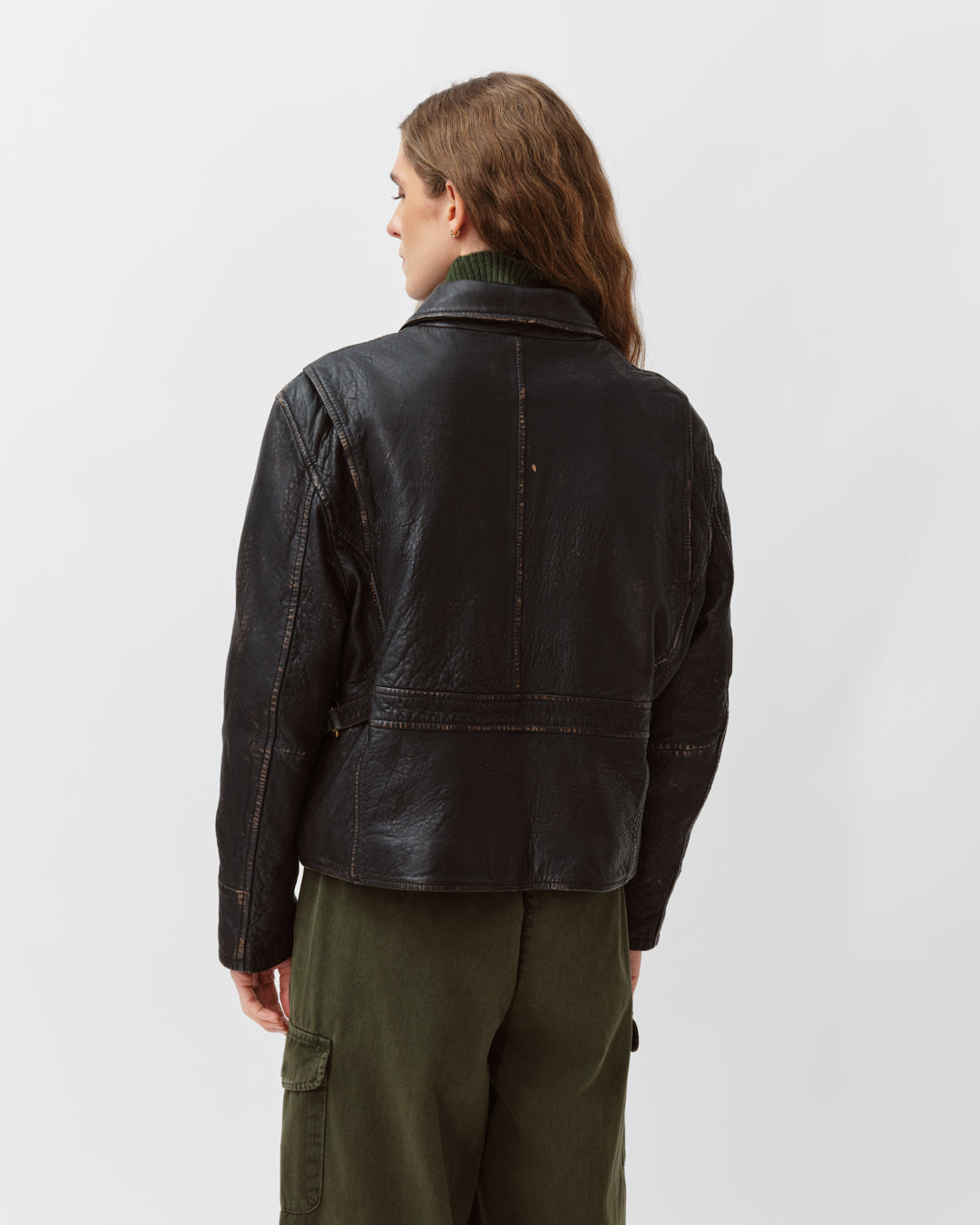 Diega Baristo blouson cuir noir beige mouton