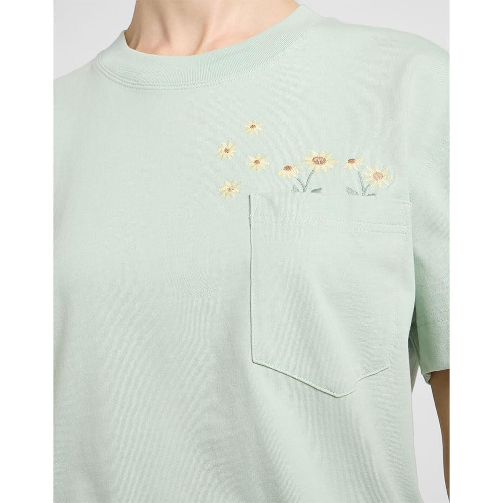 Lee Embroidery Pocket Tee tee-shirt femme sauge douce coton