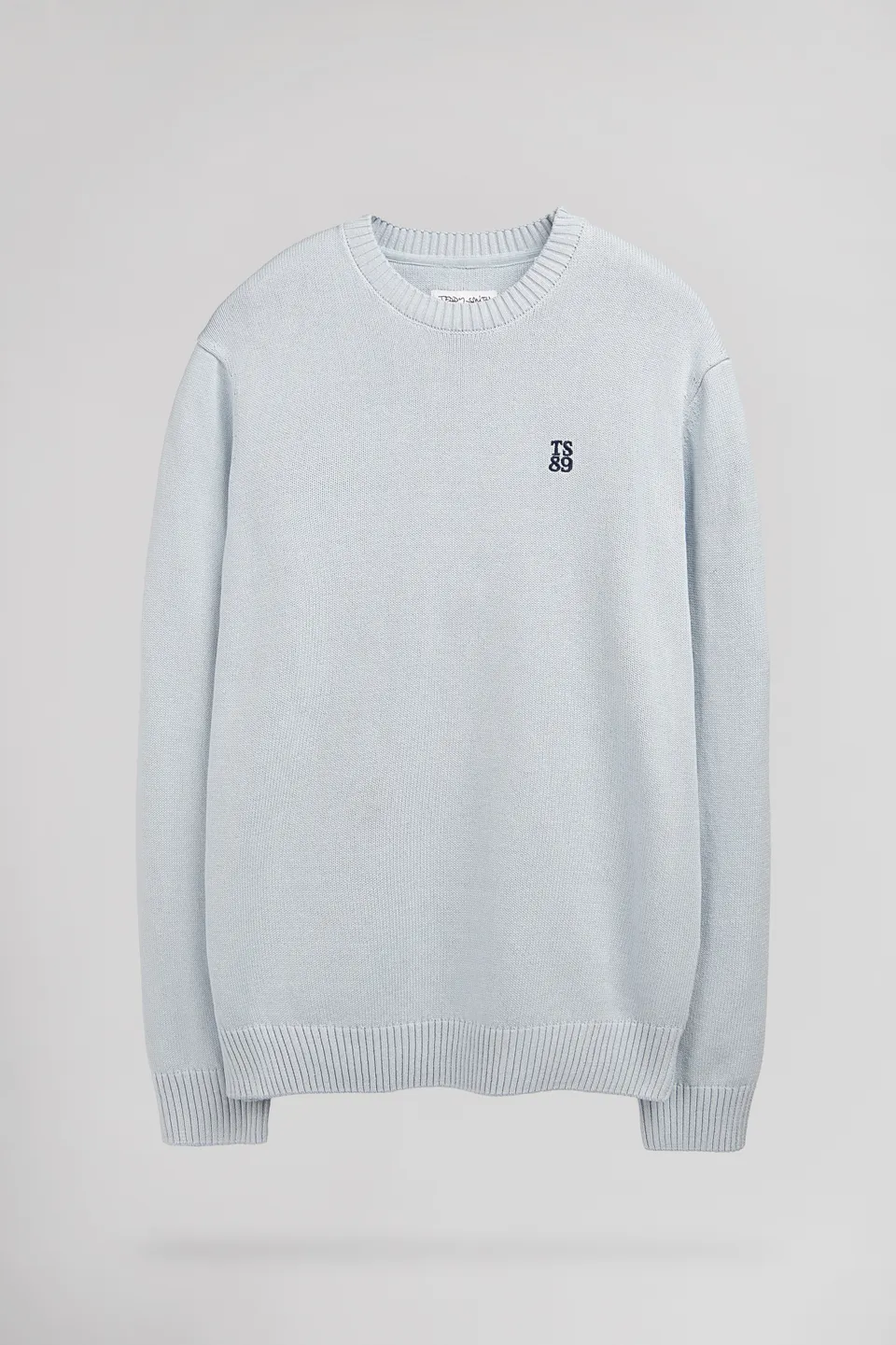 Teddy Smith P-Jimmy pull coton blue shirt col rond