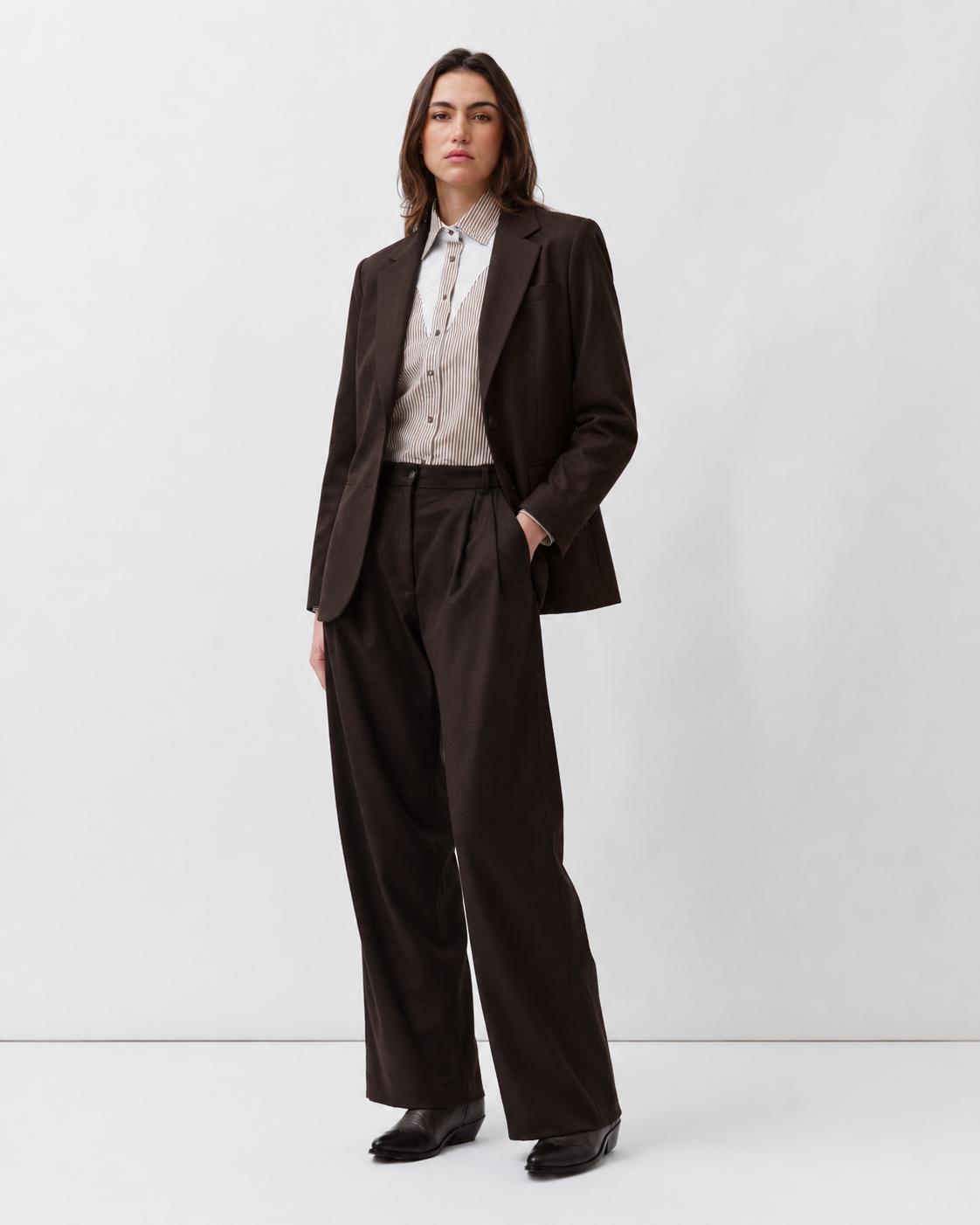 DIEGA VIKELO veste chocolat coupe droite
