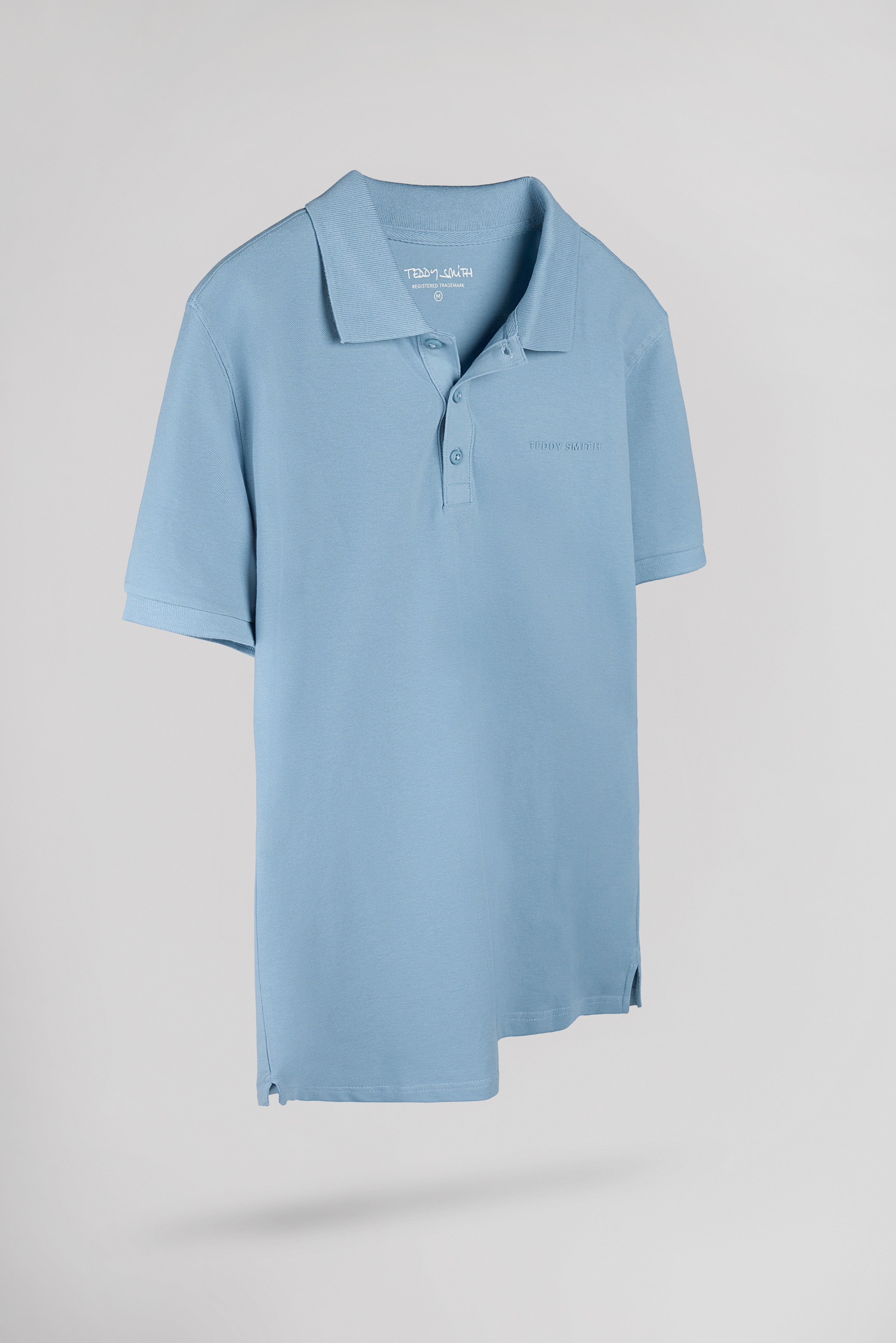 Teddy Smith P-Alban polo piqué bleu gris coton homme