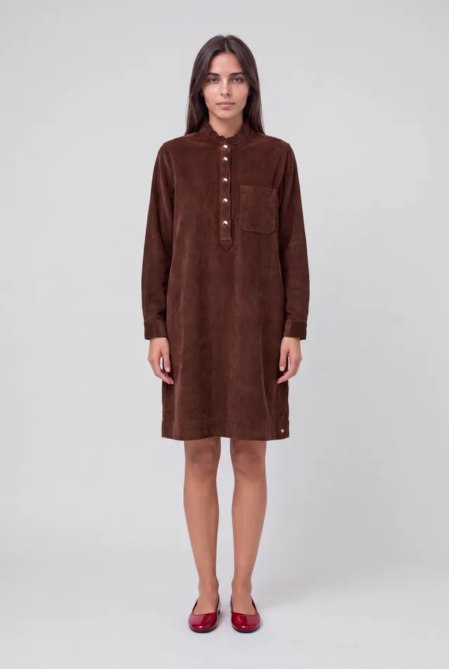 Teddy Smith R-Vicka ML robe velours chocolat femme