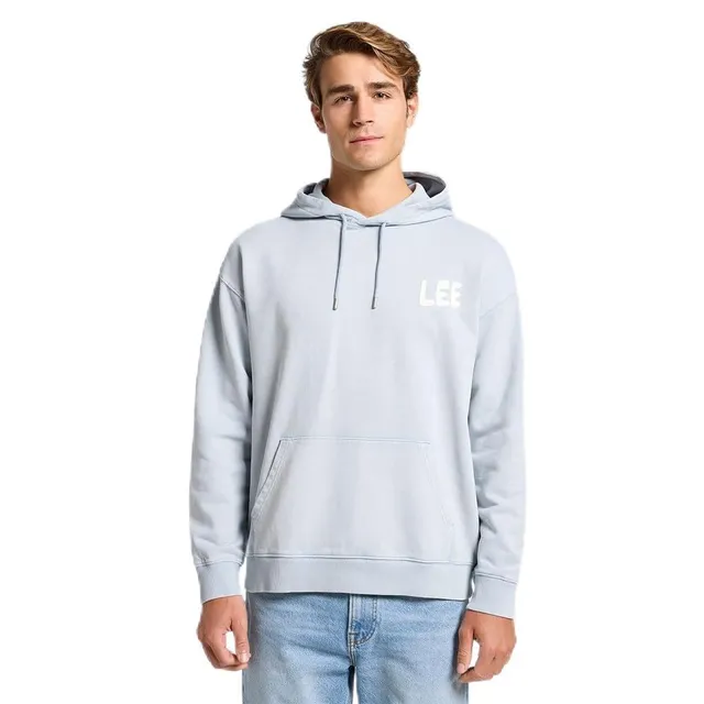 Lee Relaxed Graphic Hoodie sweat homme gris béton M