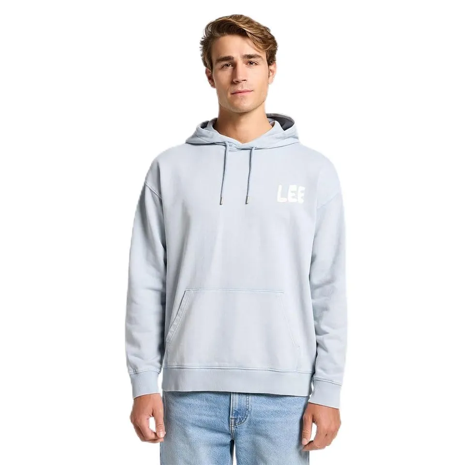Lee Relaxed Graphic Hoodie sweat homme gris béton M