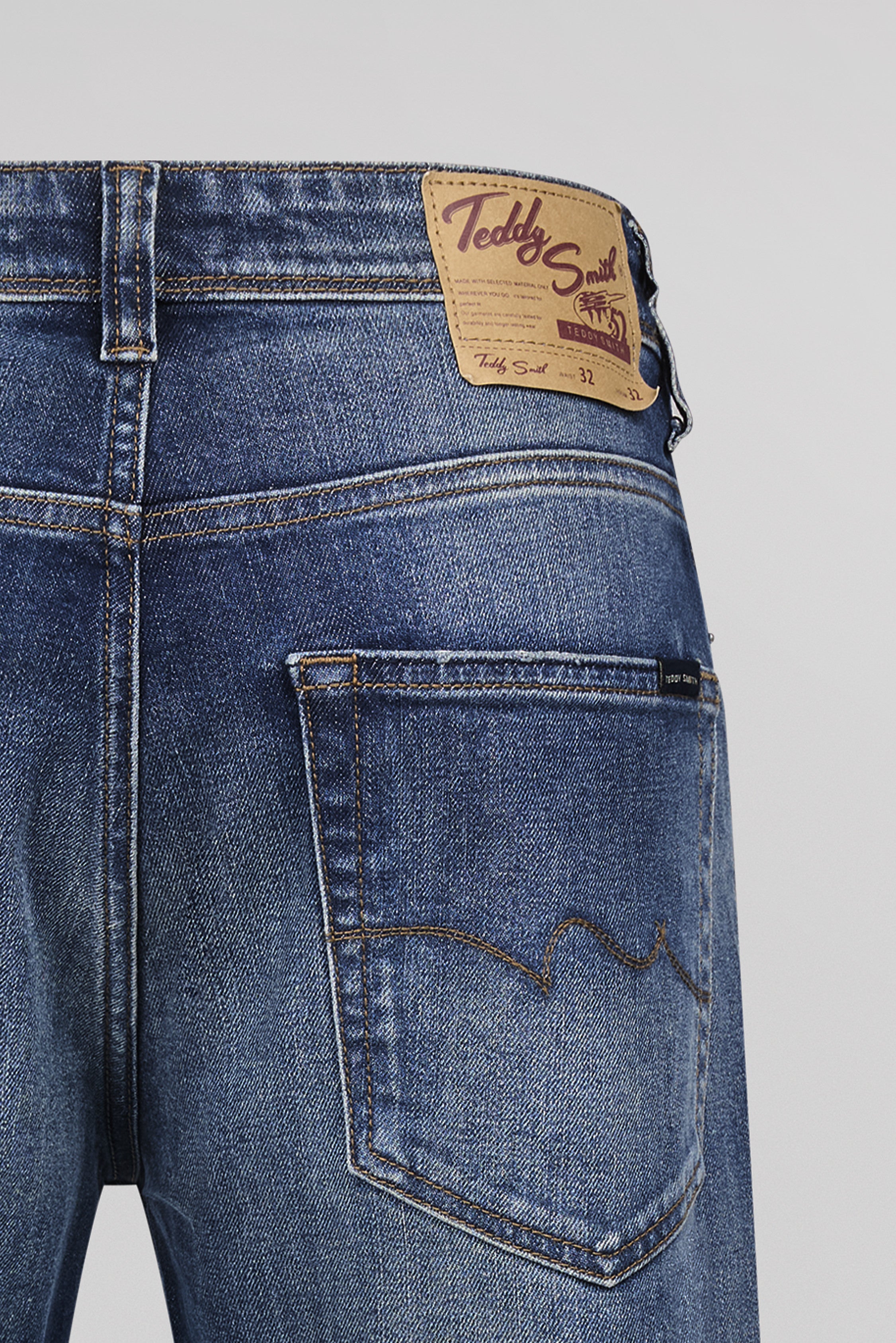 Teddy Smith REG L32 jean droit homme dark blue stone