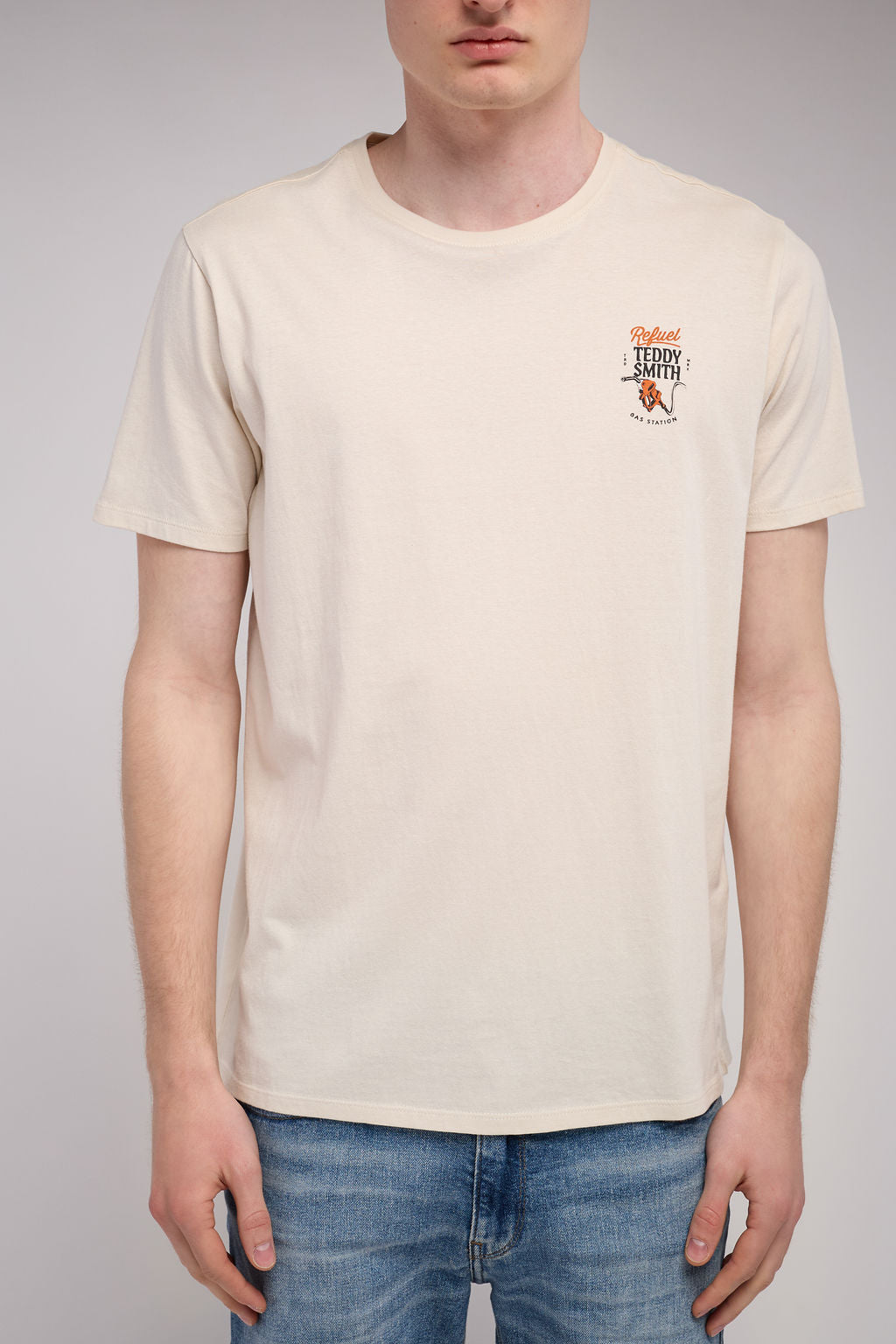 Teddy Smith T-Carser t-shirt cream homme coton