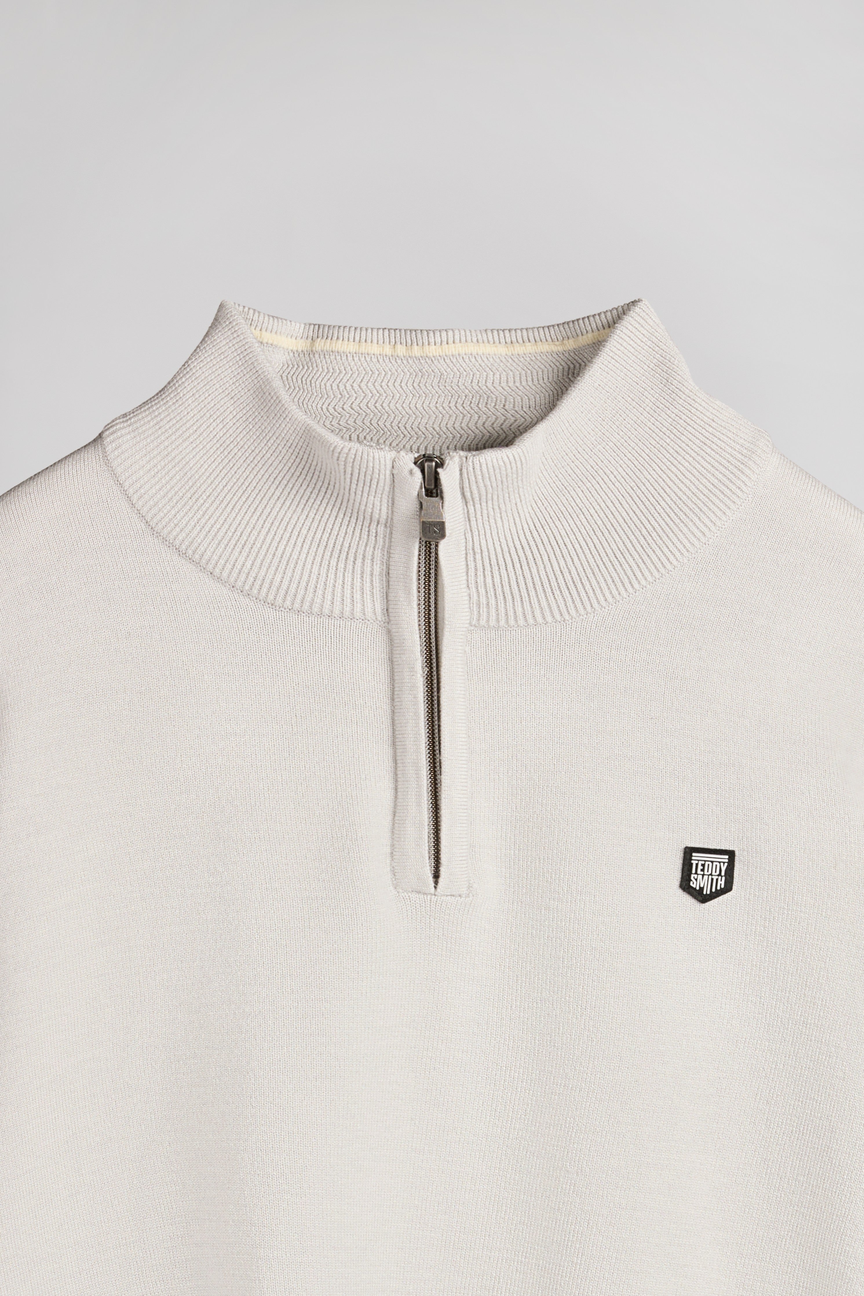 Teddy Smith P-Marty 2 pull col zippe white melange coupe droite