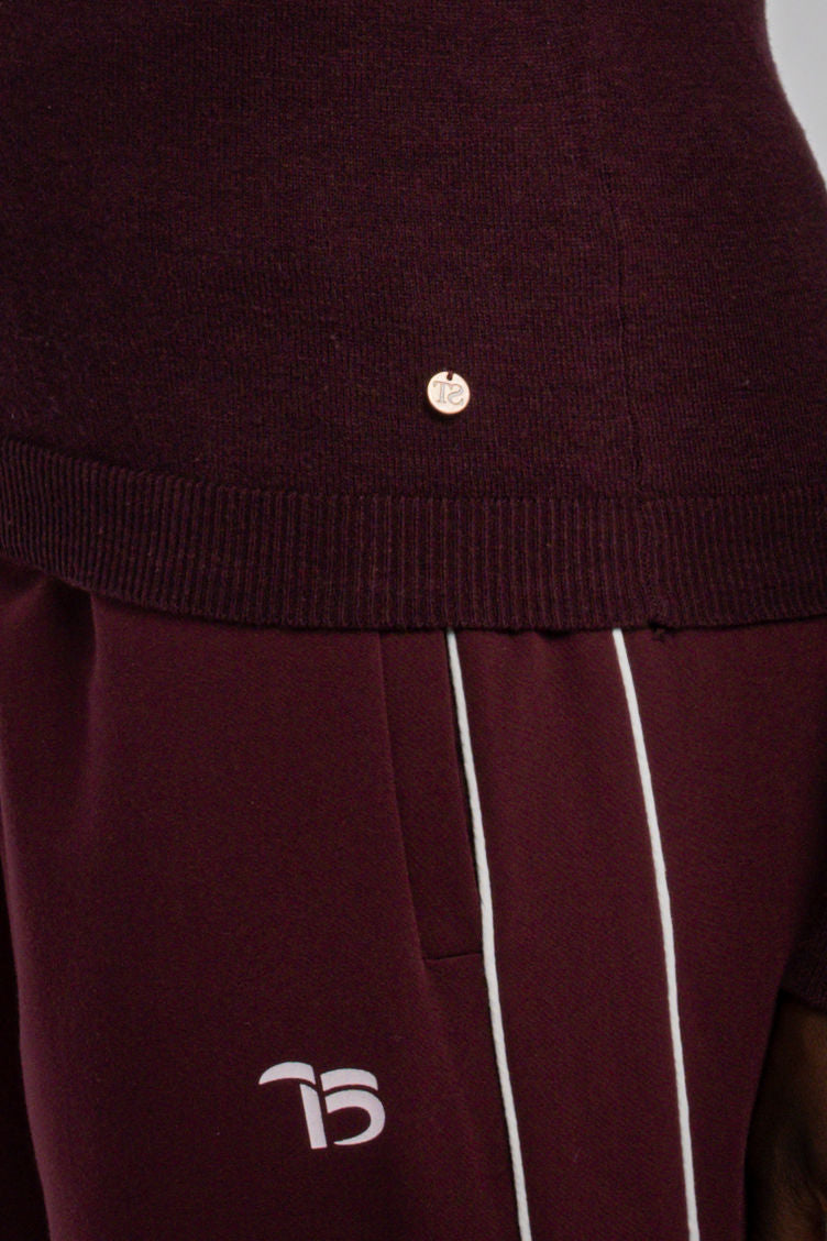 Teddy Smith P-Connie pull col montant bordeaux femme
