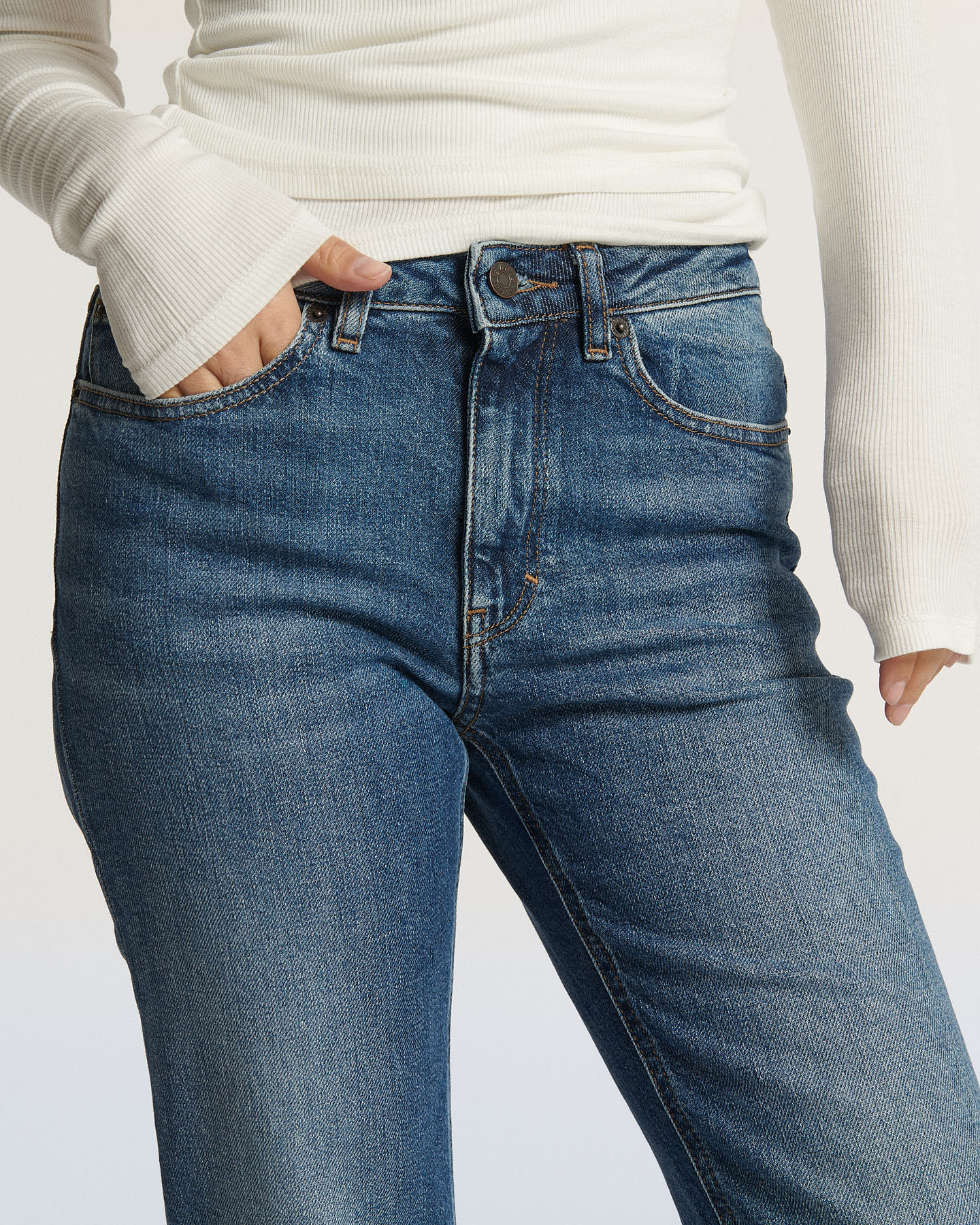 Labdip Pixie Denim Mid Blue jean droit bleu IN 30