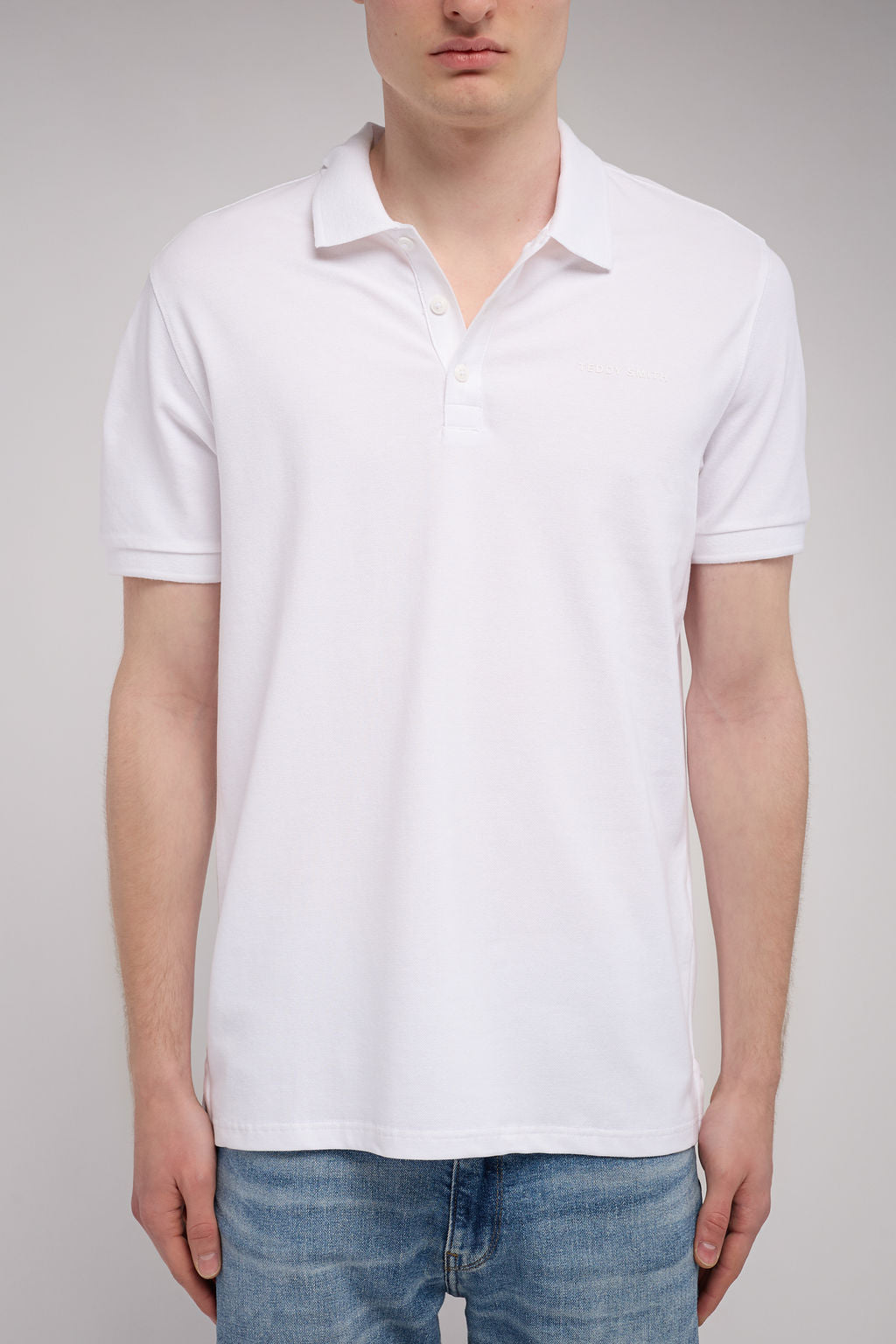 Teddy Smith P-Alban polo homme blanc piqué coton