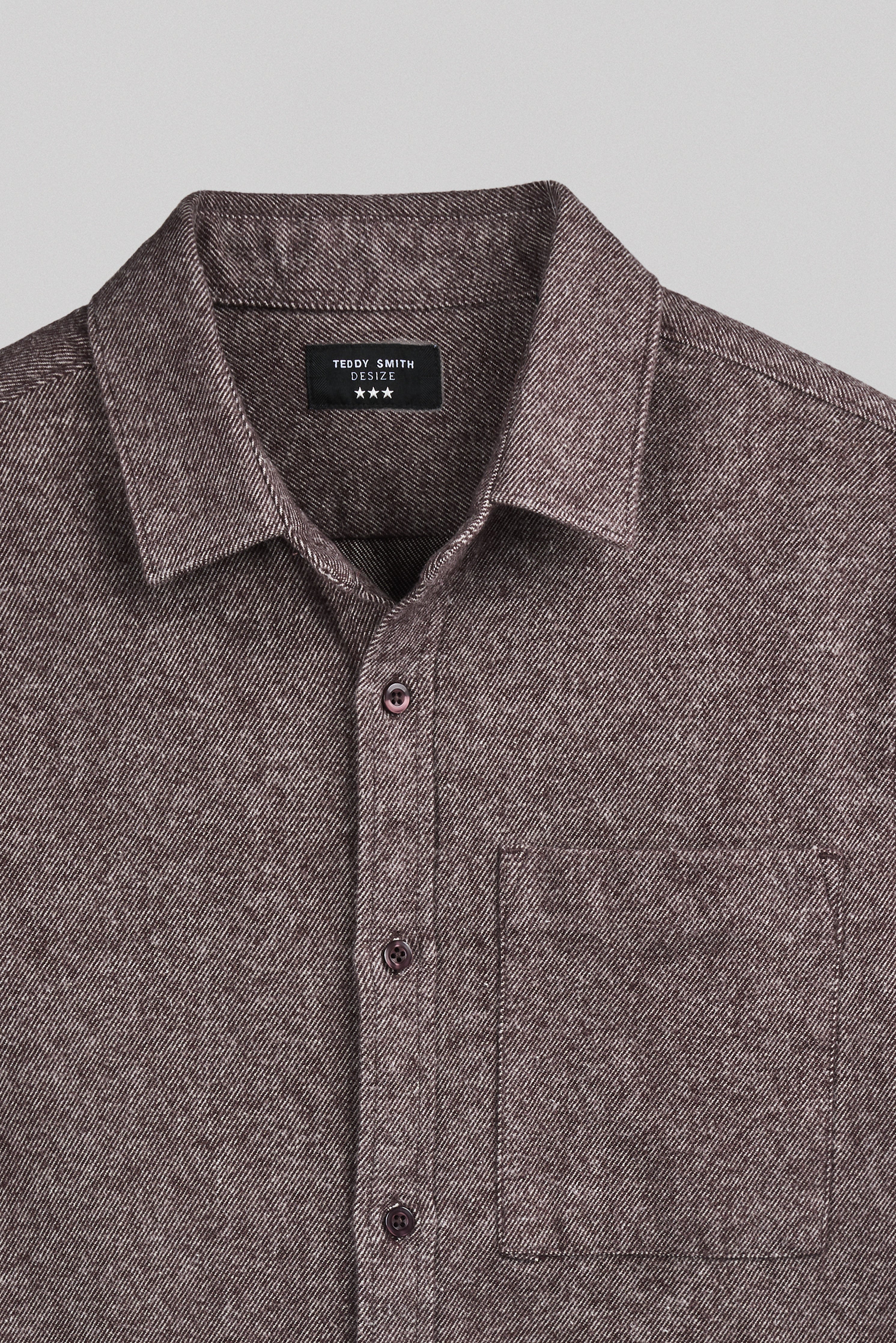 Teddy Smith C-Scott ML chemise flanelle marron prune coton